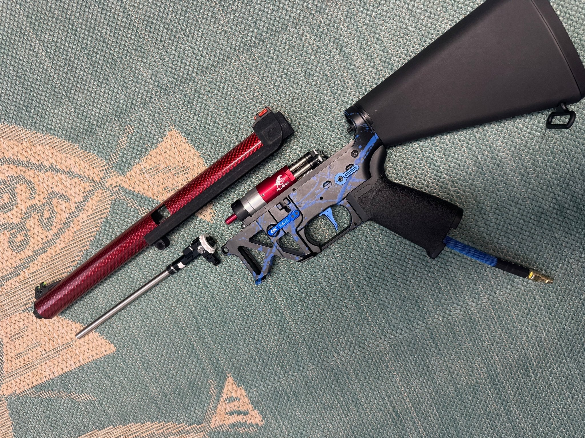 KA Tech MAC Polarstars F2 AR8 HPA M4 Stuby Type 2 Skeletonized Cerakote Splatter - KA Tech Airsoft - Polarstar F2