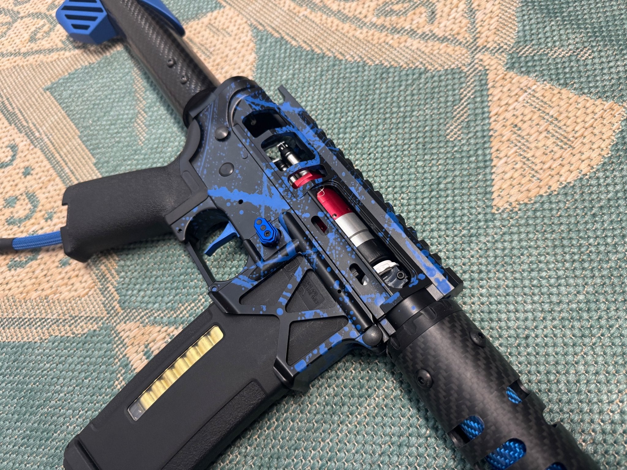 KA Tech MAC Polarstars F2 AR8 HPA M4 Carbon Type 2 Skeletonized Cerakote Splatter - KA Tech Airsoft - Polarstar F2