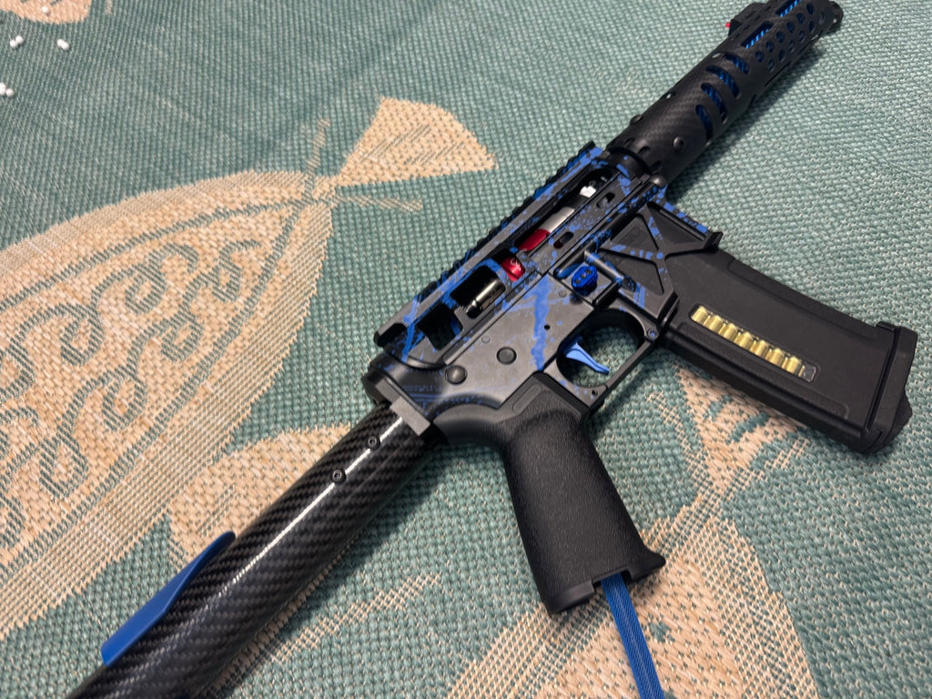 KA Tech MAC Polarstars F2 AR8 HPA M4 Carbon Type 2 Skeletonized Cerakote Splatter - KA Tech Airsoft - Polarstar F2