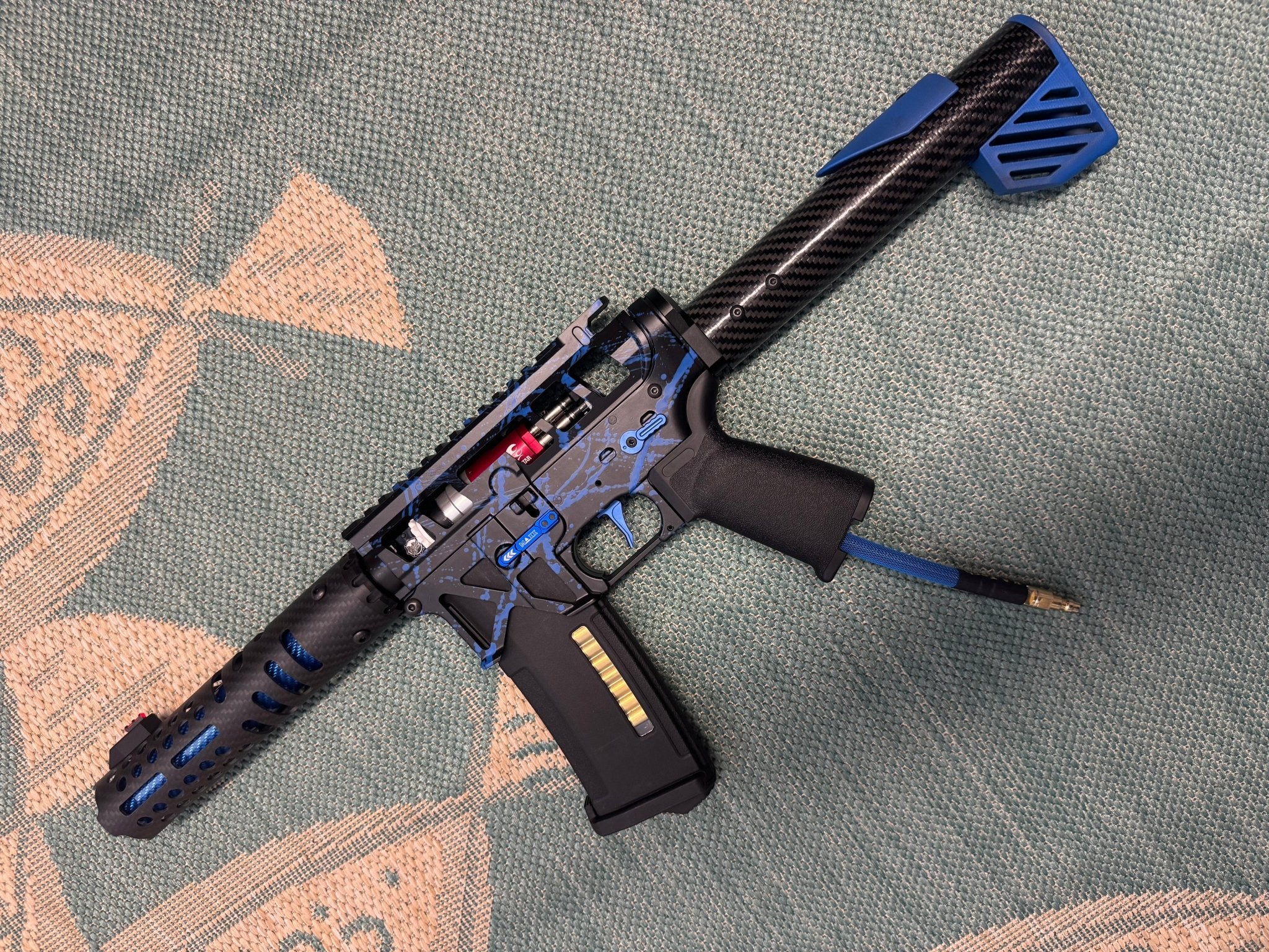 KA Tech MAC Polarstars F2 AR8 HPA M4 Carbon Type 2 Skeletonized Cerakote Splatter - KA Tech Airsoft - Polarstar F2