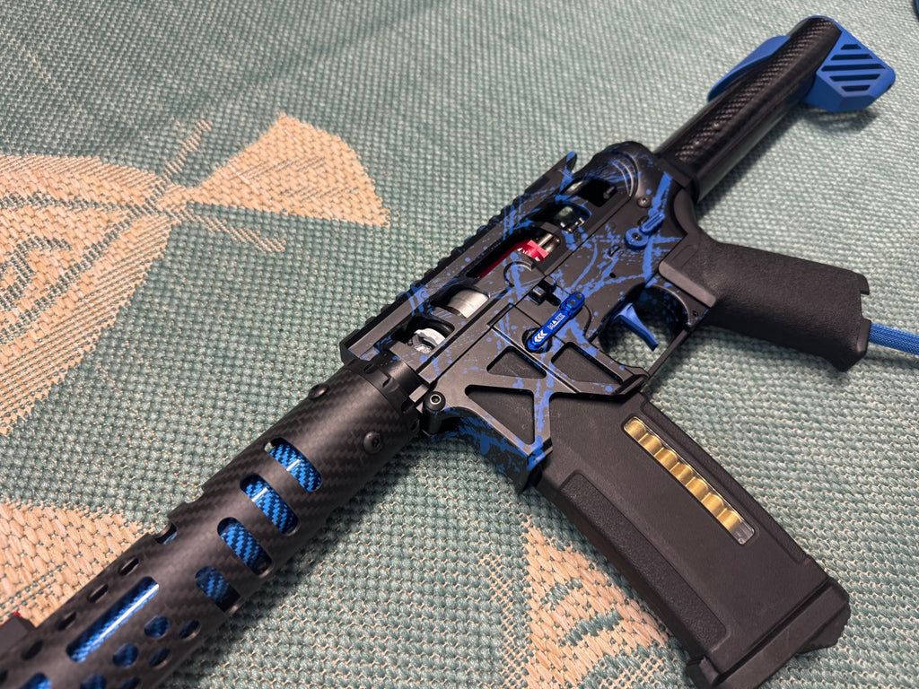 KA Tech MAC Polarstars F2 AR8 HPA M4 Carbon Type 2 Skeletonized Cerakote Splatter - KA Tech Airsoft - Polarstar F2