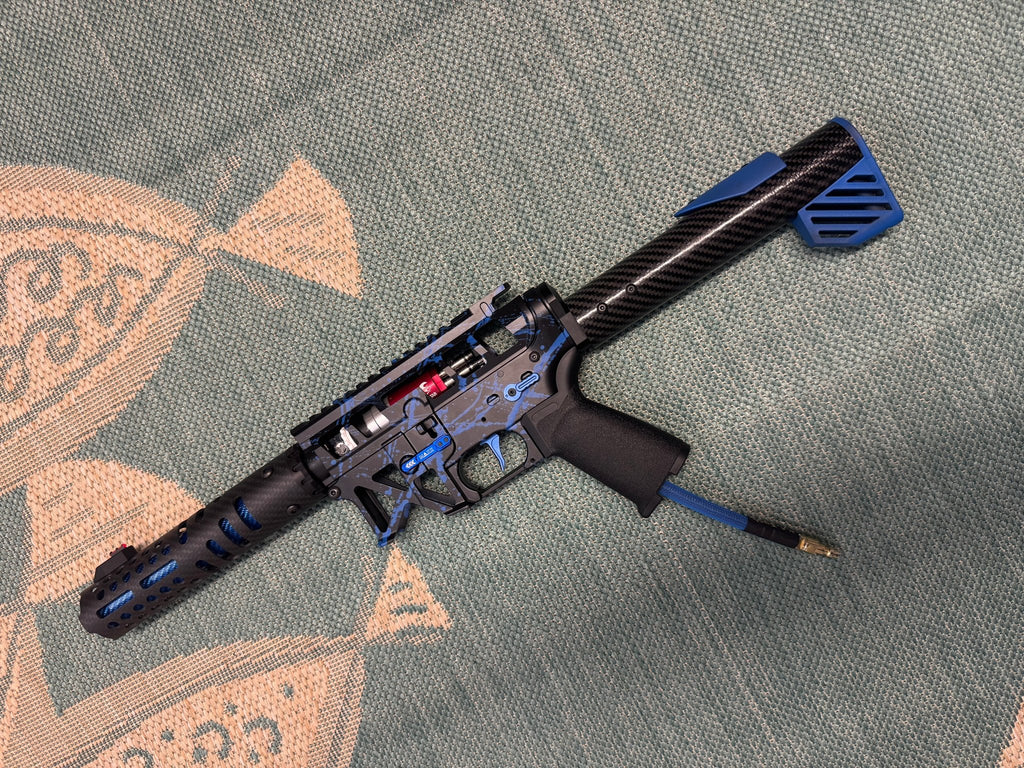 KA Tech MAC Polarstars F2 AR8 HPA M4 Carbon Type 2 Skeletonized Cerakote Splatter - KA Tech Airsoft - Polarstar F2