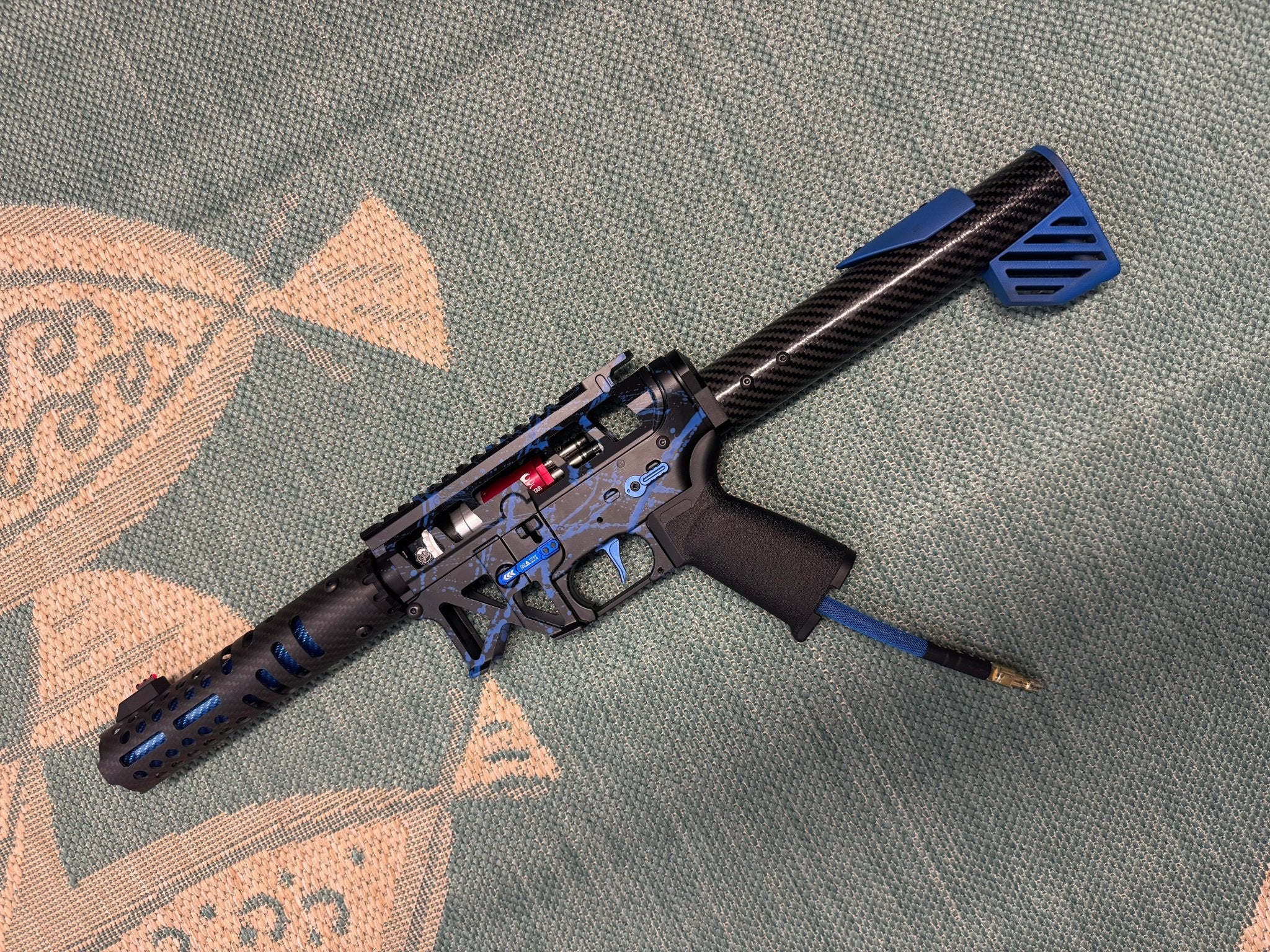 KA Tech MAC Polarstars F2 AR8 HPA M4 Carbon Type 2 Skeletonized Cerakote Splatter - KA Tech Airsoft - Polarstar F2