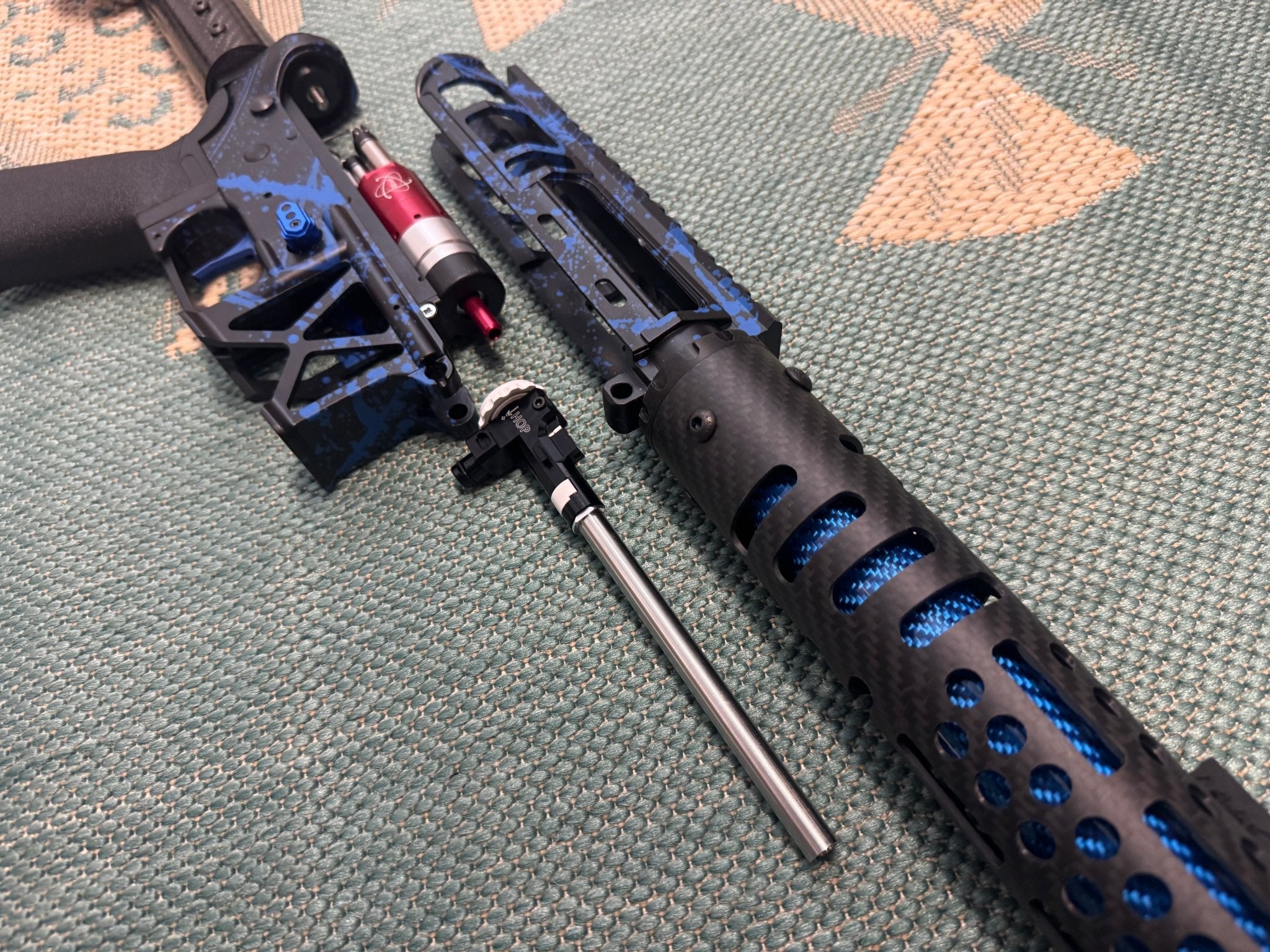KA Tech MAC Polarstars F2 AR8 HPA M4 Carbon Type 2 Skeletonized Cerakote Splatter - KA Tech Airsoft - Polarstar F2