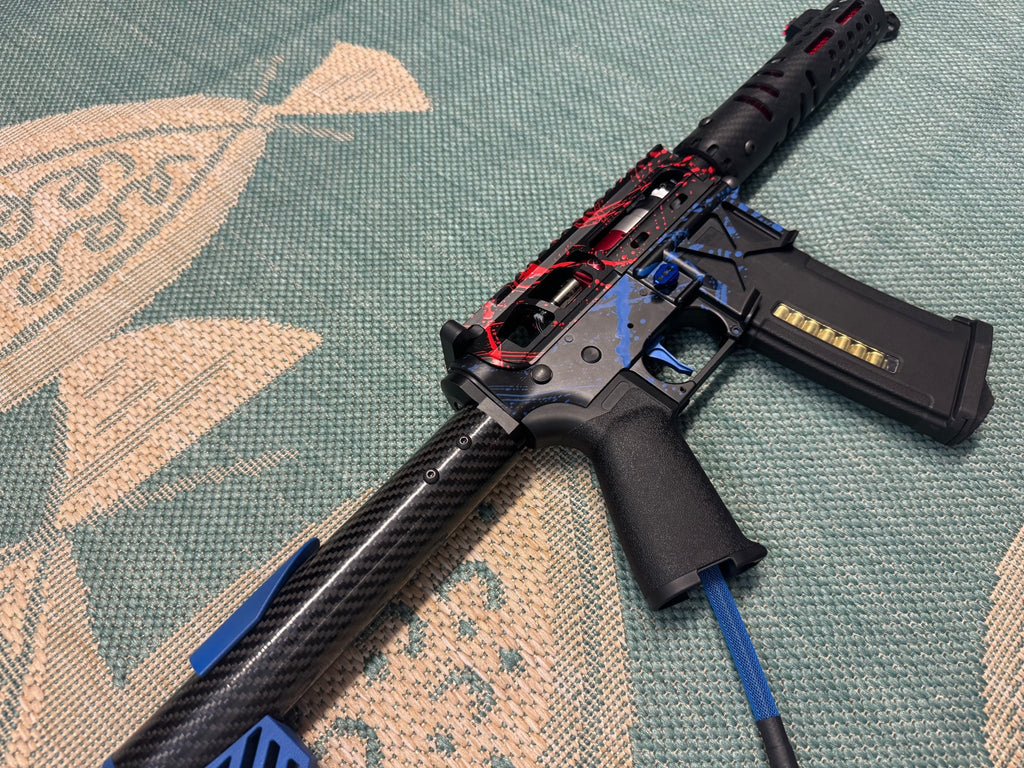 KA Tech MAC Polarstars F2 AR8 HPA M4 Carbon Type 2 Skeletonized Cerakote Splatter - KA Tech Airsoft - Polarstar F2
