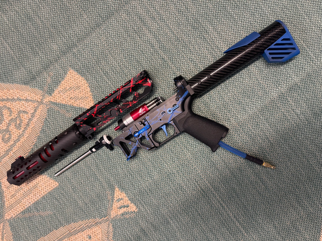 KA Tech MAC Polarstars F2 AR8 HPA M4 Carbon Type 2 Skeletonized Cerakote Splatter - KA Tech Airsoft - Polarstar F2