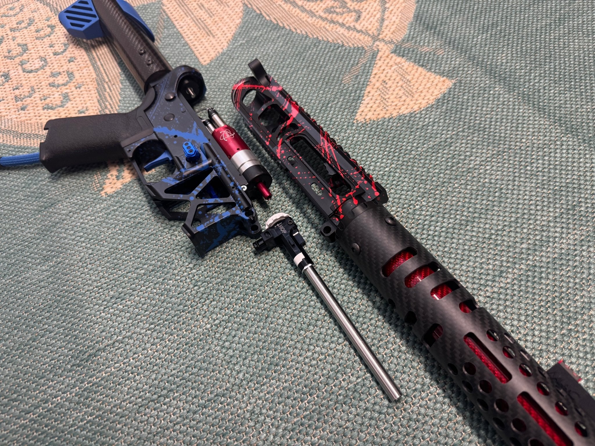 KA Tech MAC Polarstars F2 AR8 HPA M4 Carbon Type 2 Skeletonized Cerakote Splatter - KA Tech Airsoft - Polarstar F2