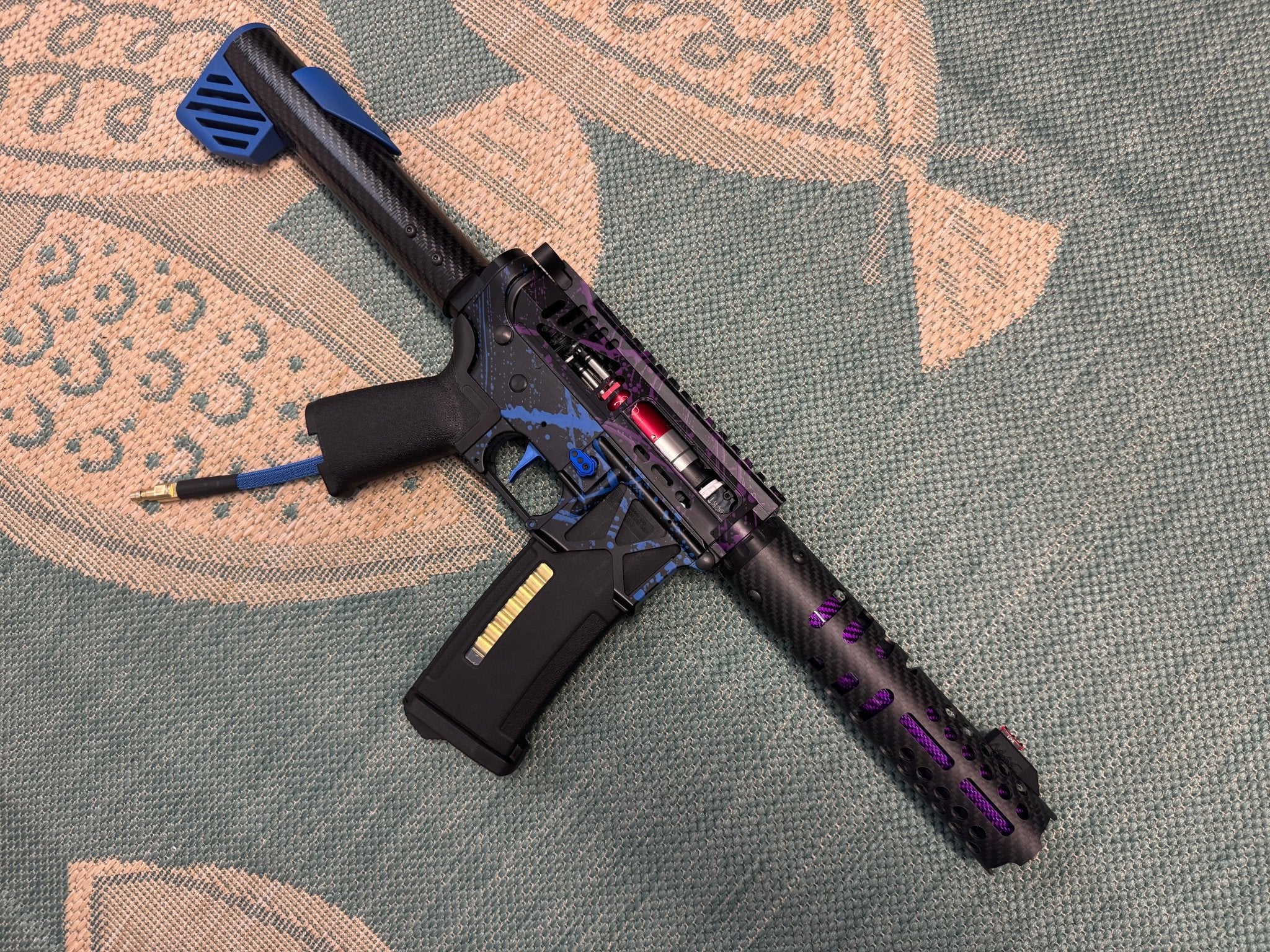 KA Tech MAC Polarstars F2 AR8 HPA M4 Carbon Type 2 Skeletonized Cerakote Splatter - KA Tech Airsoft - Polarstar F2