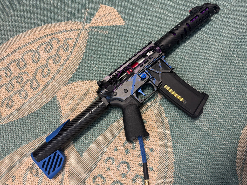 KA Tech MAC Polarstars F2 AR8 HPA M4 Carbon Type 2 Skeletonized Cerakote Splatter - KA Tech Airsoft - Polarstar F2