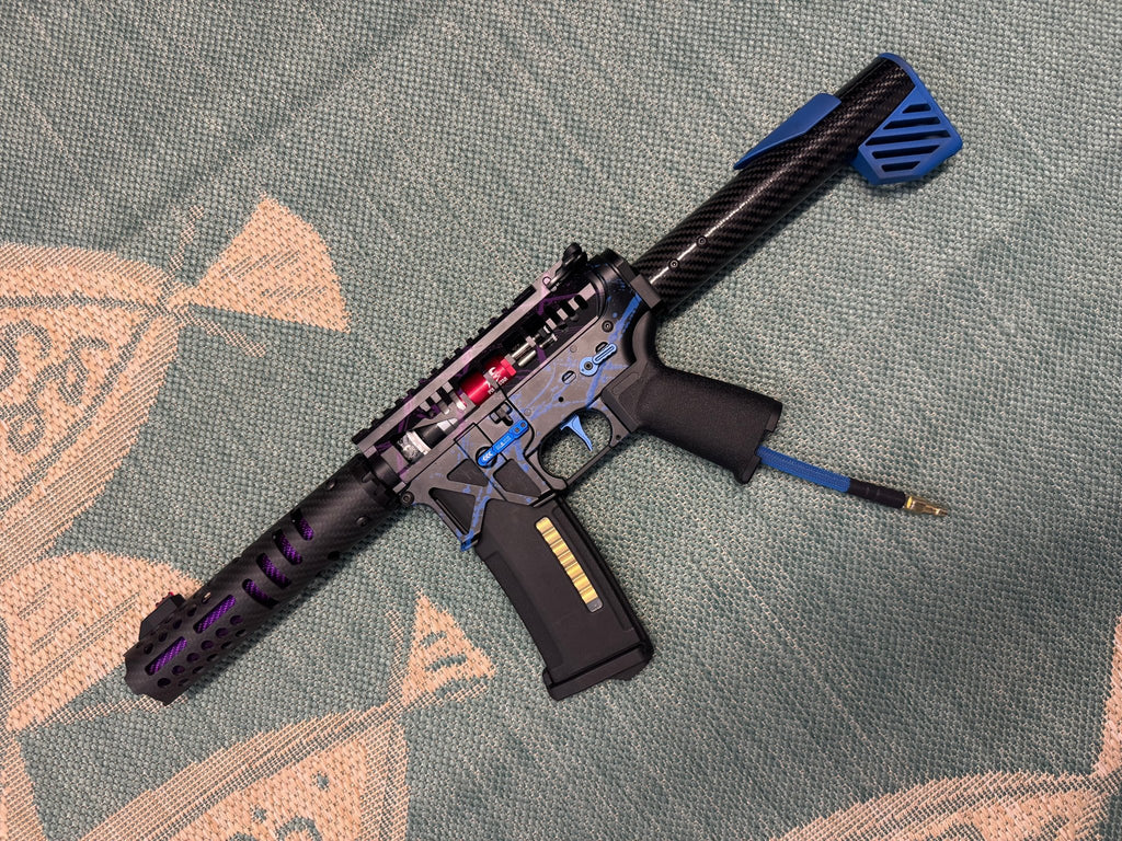KA Tech MAC Polarstars F2 AR8 HPA M4 Carbon Type 2 Skeletonized Cerakote Splatter - KA Tech Airsoft - Polarstar F2