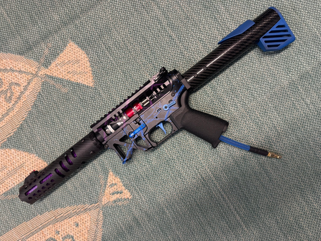 KA Tech MAC Polarstars F2 AR8 HPA M4 Carbon Type 2 Skeletonized Cerakote Splatter - KA Tech Airsoft - Polarstar F2