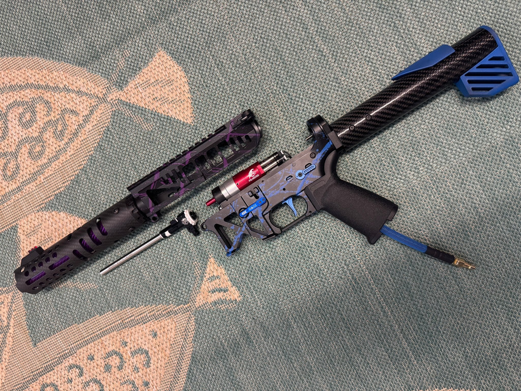 KA Tech MAC Polarstars F2 AR8 HPA M4 Carbon Type 2 Skeletonized Cerakote Splatter - KA Tech Airsoft - Polarstar F2