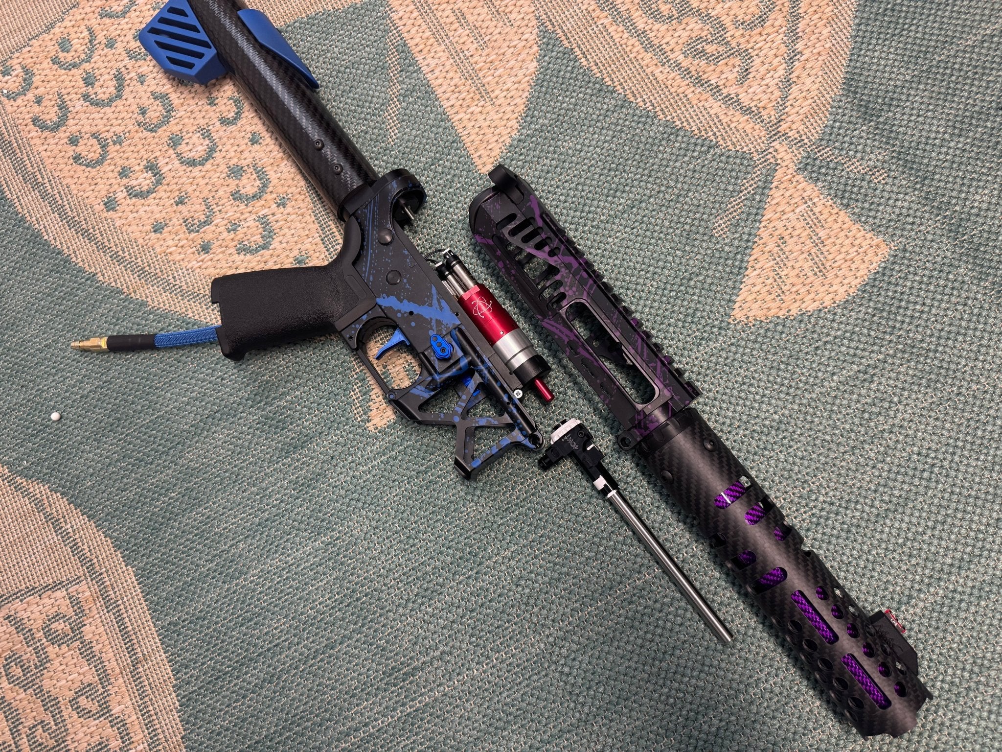 KA Tech MAC Polarstars F2 AR8 HPA M4 Carbon Type 2 Skeletonized Cerakote Splatter - KA Tech Airsoft - Polarstar F2