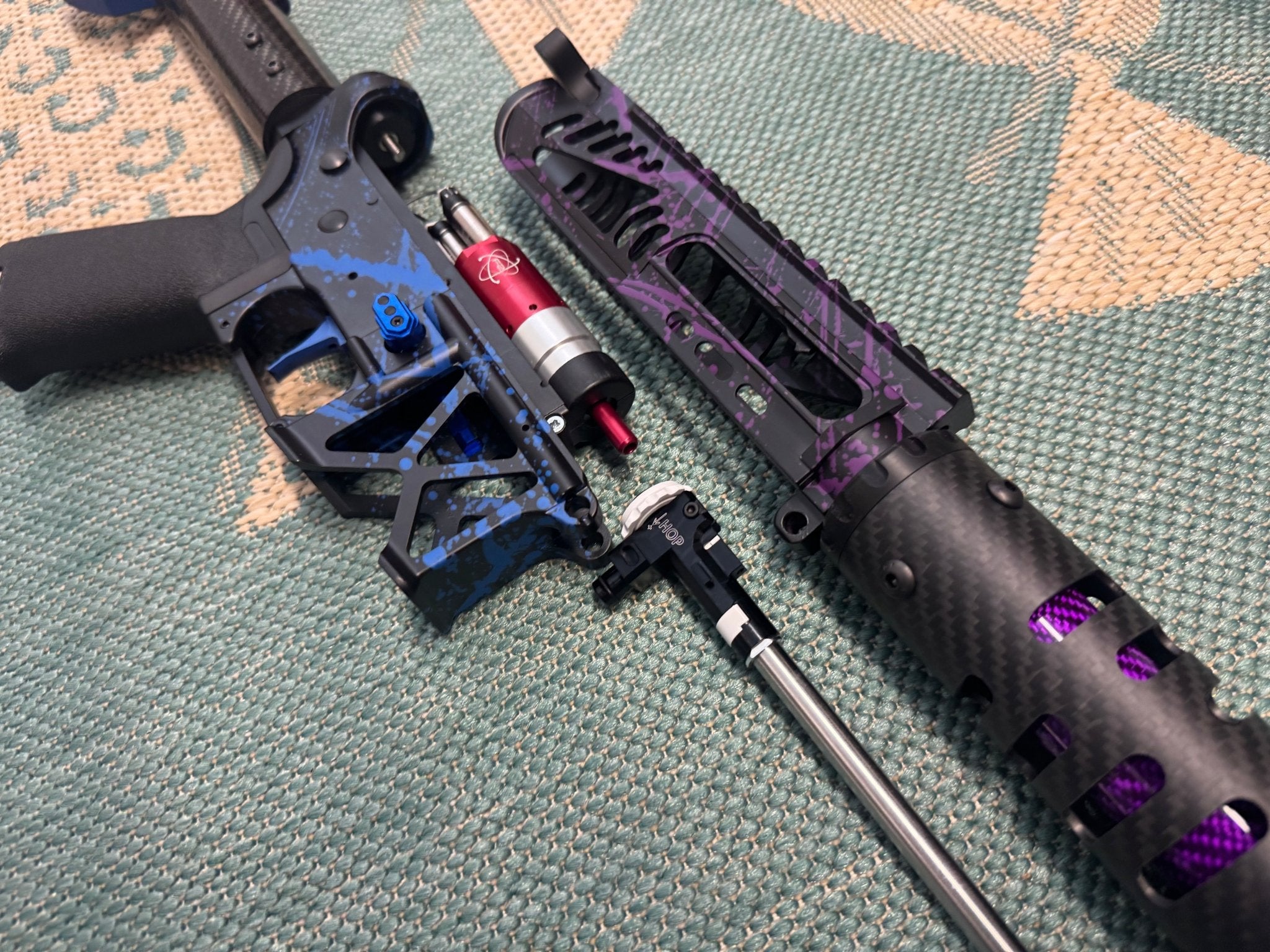 KA Tech MAC Polarstars F2 AR8 HPA M4 Carbon Type 2 Skeletonized Cerakote Splatter - KA Tech Airsoft - Polarstar F2