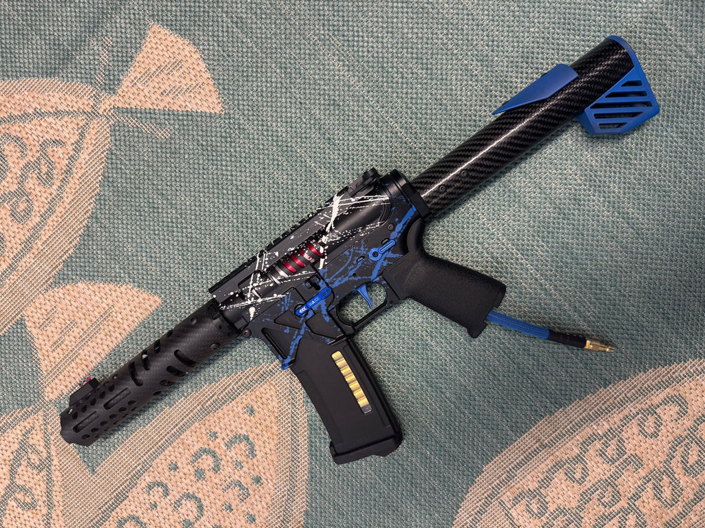KA Tech MAC Polarstars F2 AR8 HPA M4 Carbon Type 2 Skeletonized Cerakote Splatter - KA Tech Airsoft - Polarstar F2