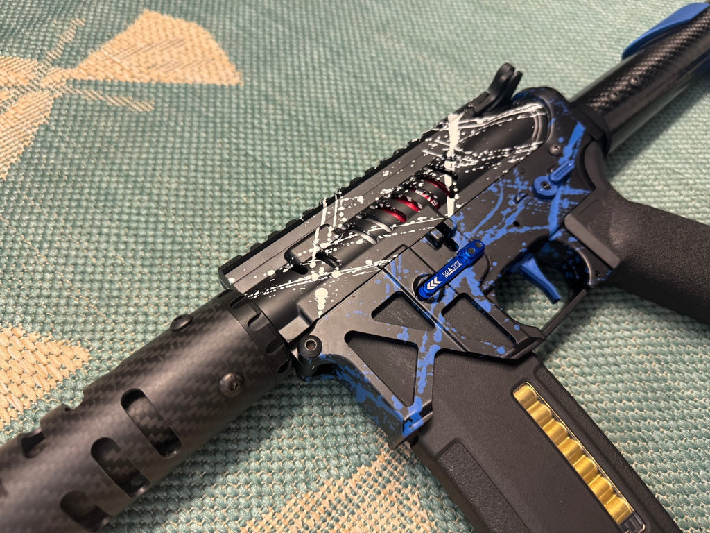 KA Tech MAC Polarstars F2 AR8 HPA M4 Carbon Type 2 Skeletonized Cerakote Splatter - KA Tech Airsoft - Polarstar F2