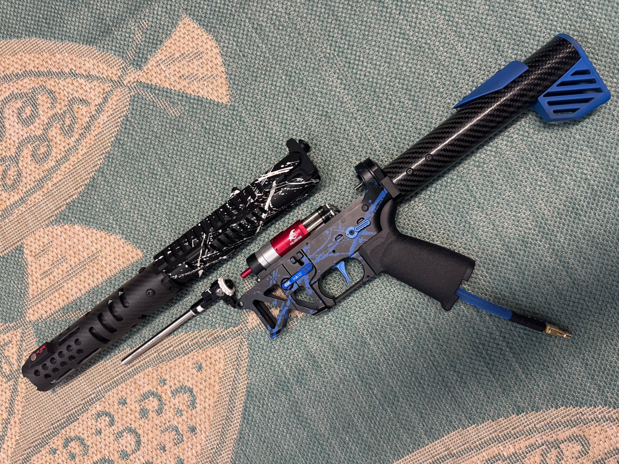 KA Tech MAC Polarstars F2 AR8 HPA M4 Carbon Type 2 Skeletonized Cerakote Splatter - KA Tech Airsoft - Polarstar F2