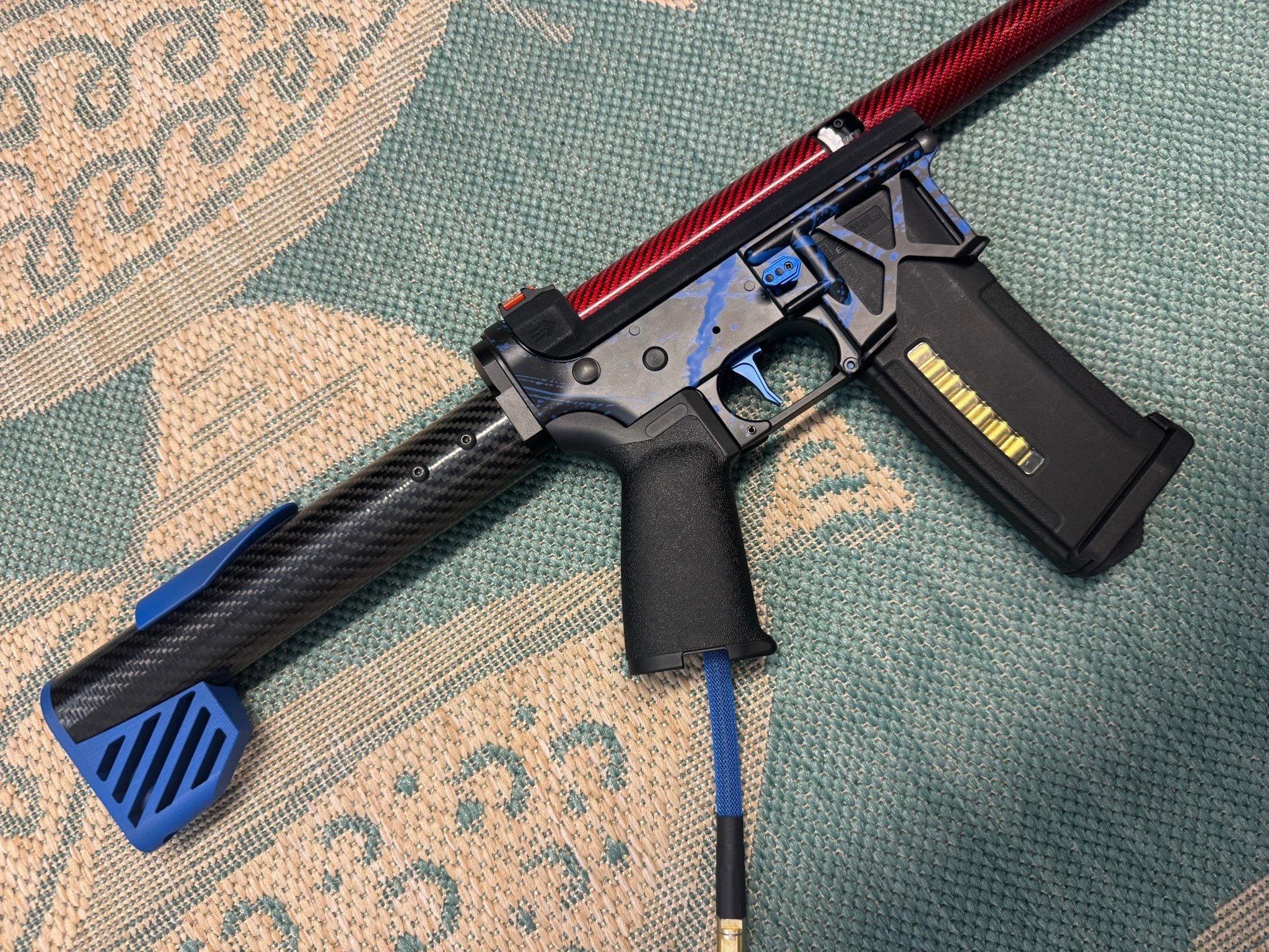 KA Tech MAC Polarstars F2 AR8 HPA M4 Carbon Type 2 Skeletonized Cerakote Splatter - KA Tech Airsoft - Polarstar F2