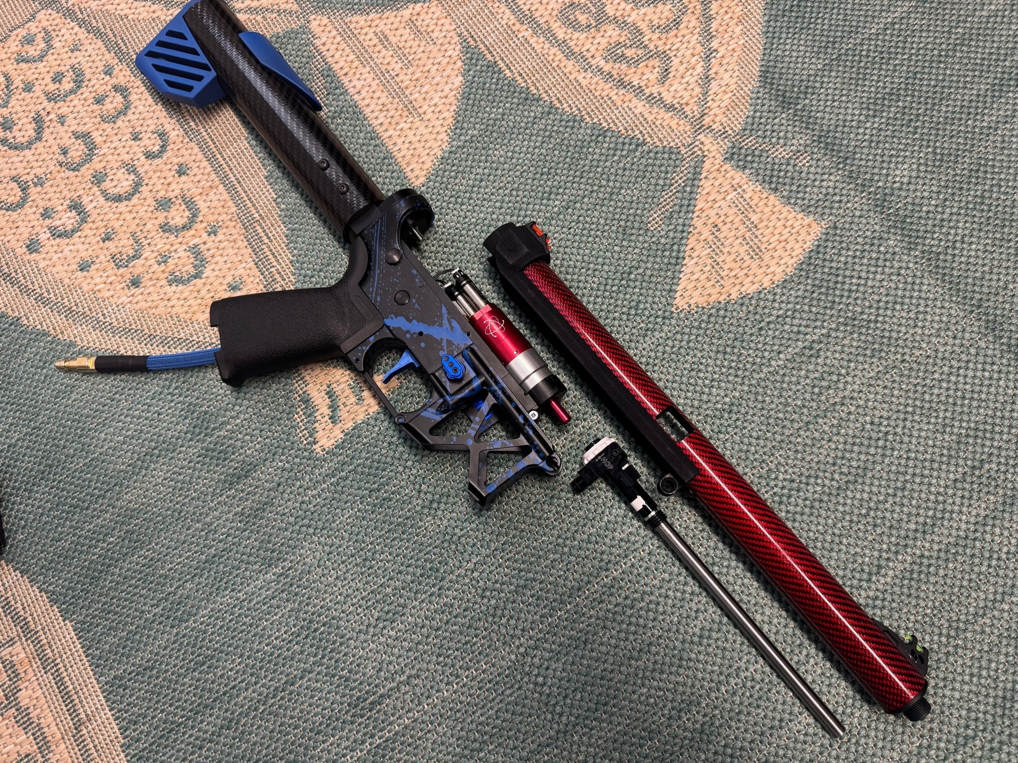 KA Tech MAC Polarstars F2 AR8 HPA M4 Carbon Type 2 Skeletonized Cerakote Splatter - KA Tech Airsoft - Polarstar F2