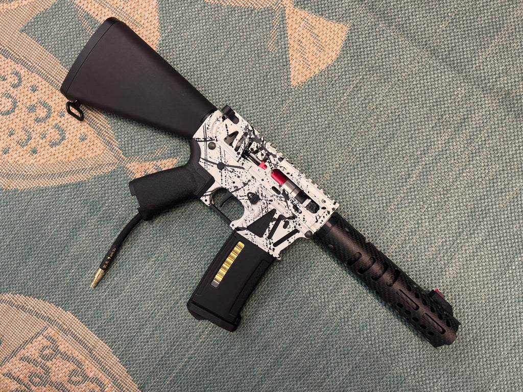 KA Tech MAC Airtac Polarstars F2 AR8 HPA M4 Stuby Type 4 Skeletonized Cerakote Splatter - KA Tech Airsoft - Polarstar F2