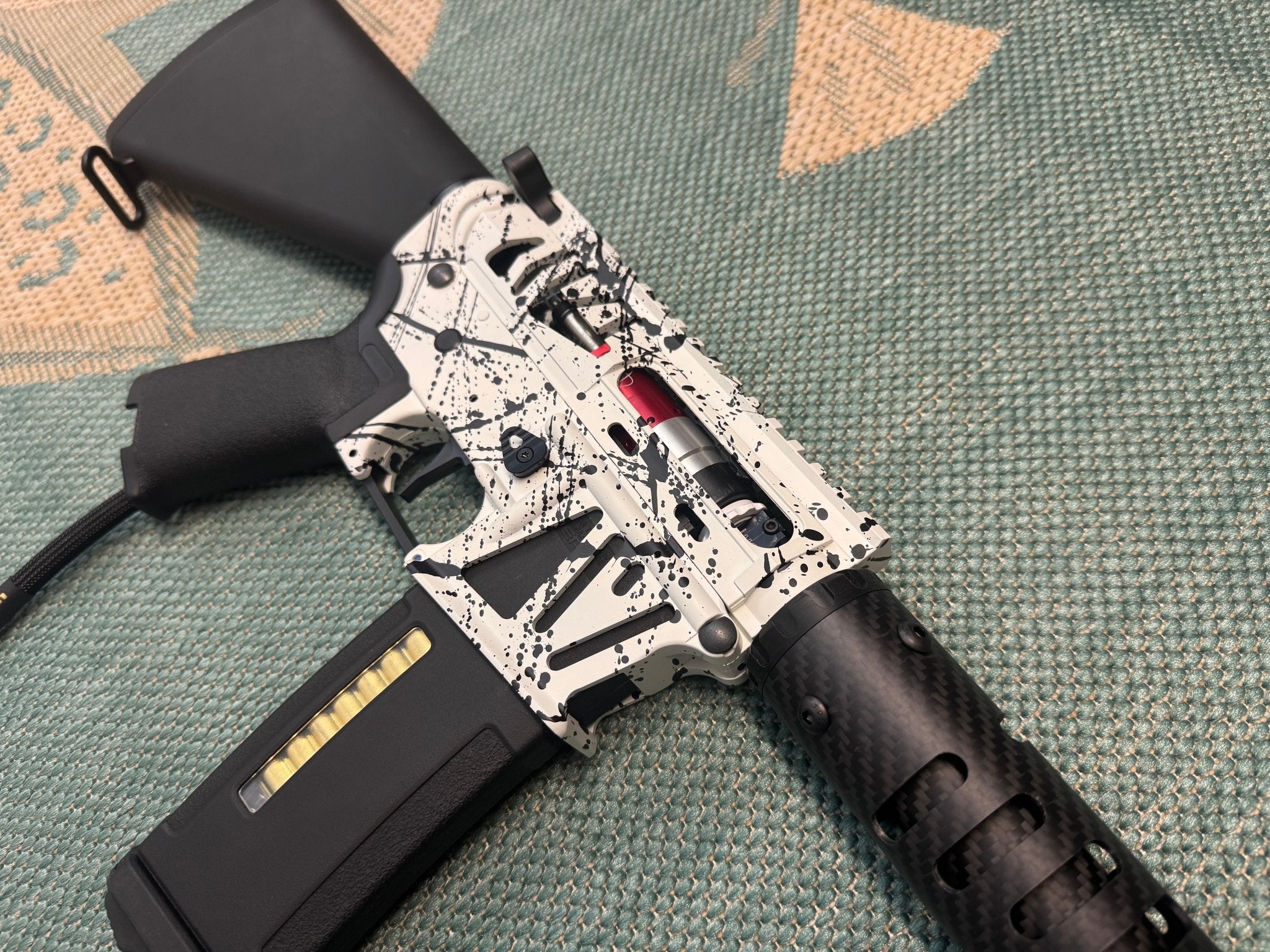 KA Tech MAC Airtac Polarstars F2 AR8 HPA M4 Stuby Type 4 Skeletonized Cerakote Splatter - KA Tech Airsoft - Polarstar F2