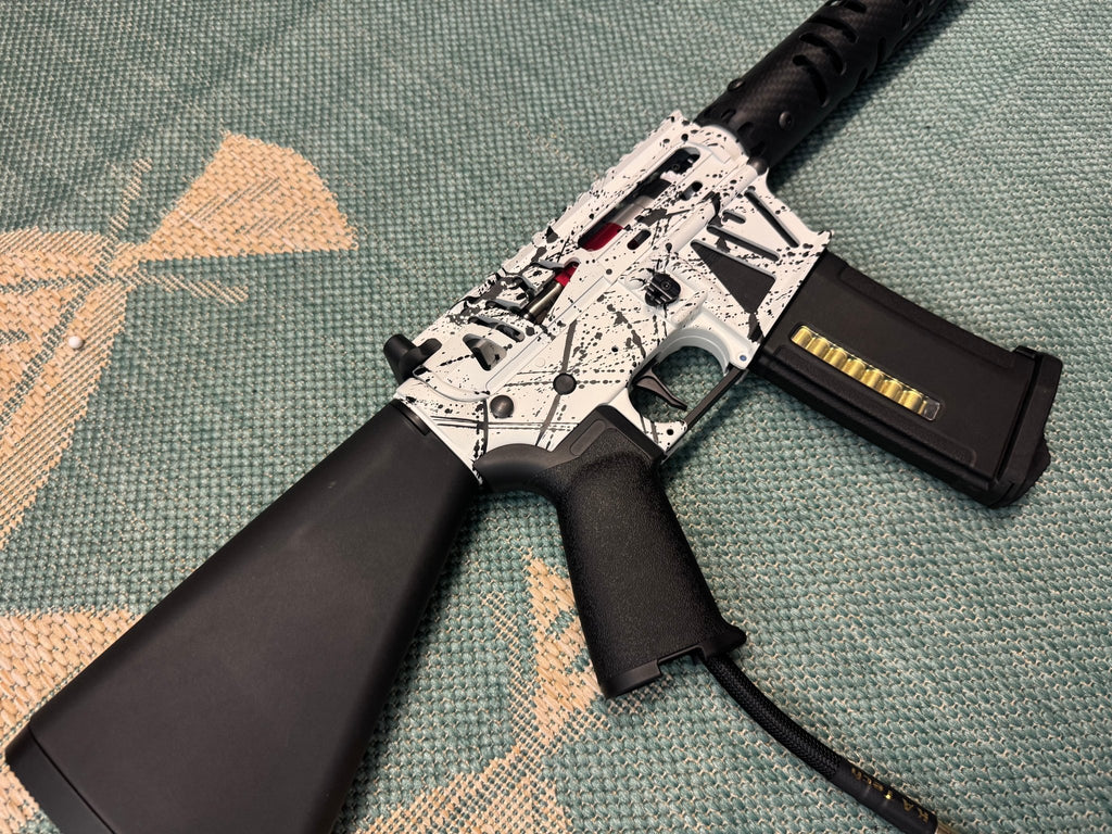 KA Tech MAC Airtac Polarstars F2 AR8 HPA M4 Stuby Type 4 Skeletonized Cerakote Splatter - KA Tech Airsoft - Polarstar F2