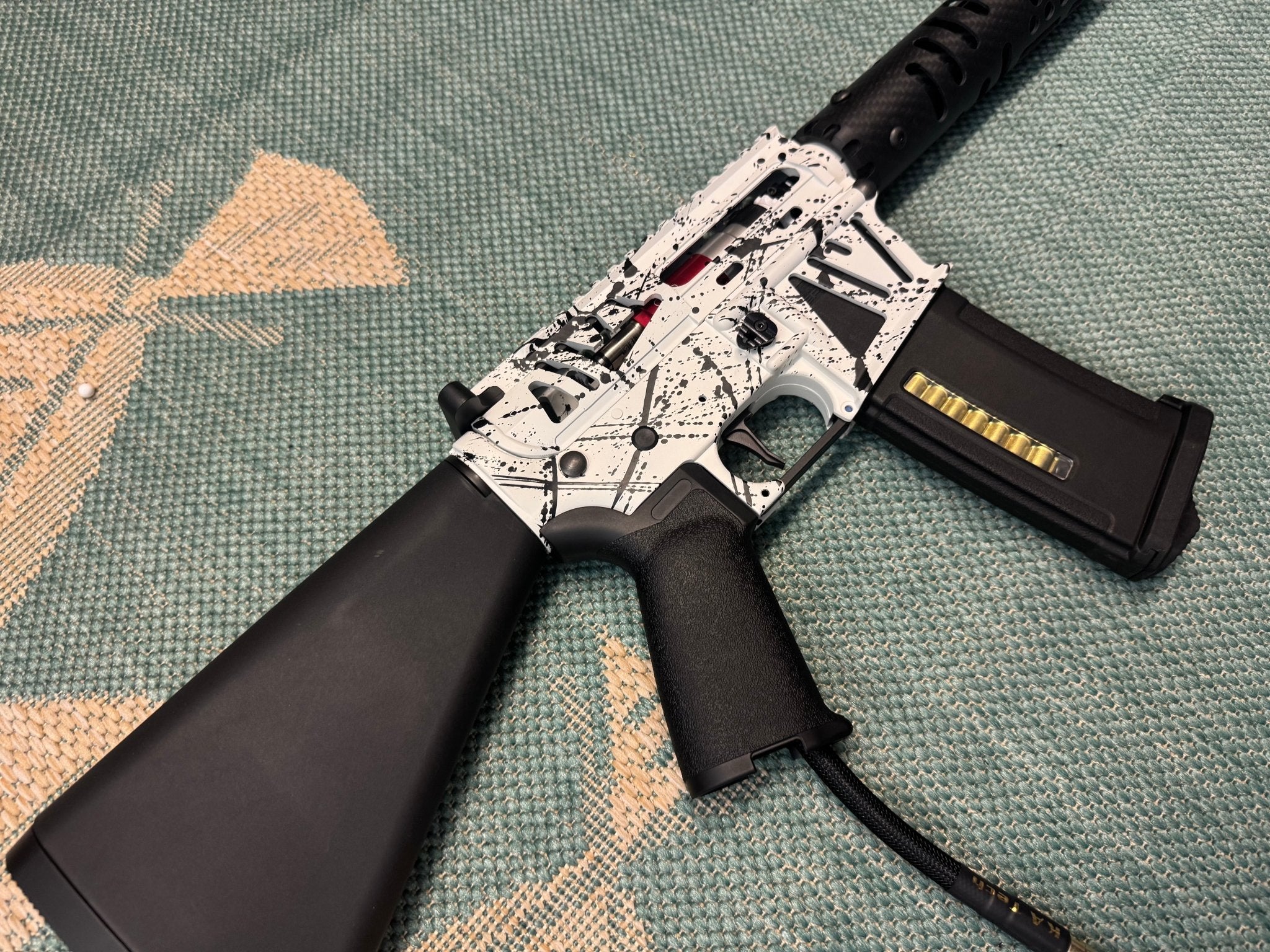 KA Tech MAC Airtac Polarstars F2 AR8 HPA M4 Stuby Type 4 Skeletonized Cerakote Splatter - KA Tech Airsoft - Polarstar F2