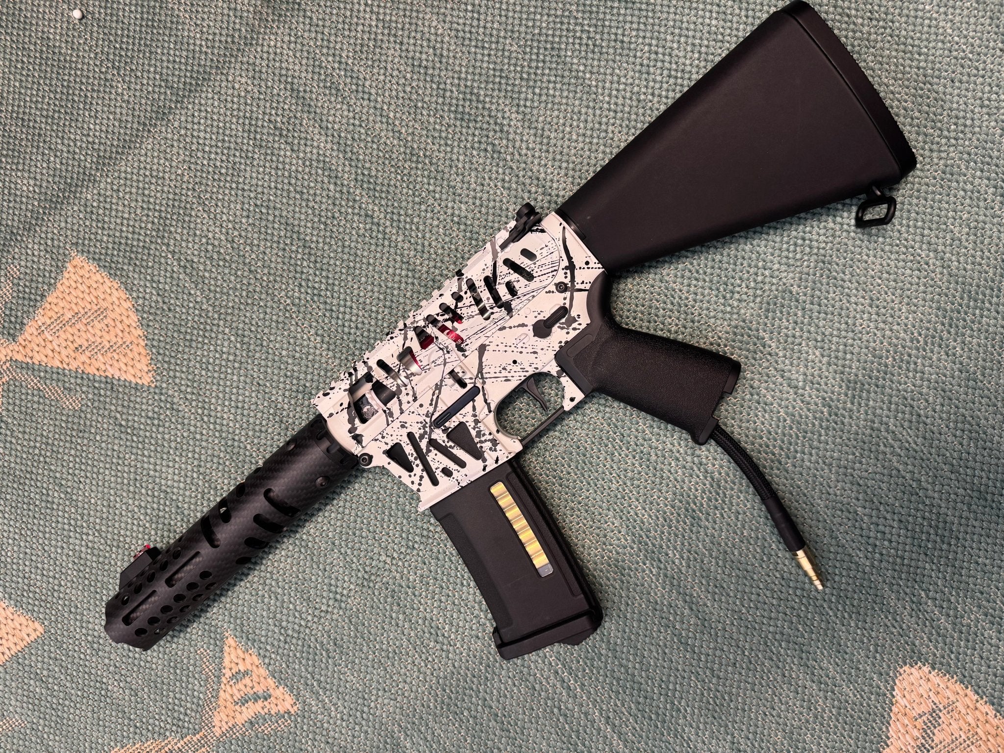 KA Tech MAC Airtac Polarstars F2 AR8 HPA M4 Stuby Type 4 Skeletonized Cerakote Splatter - KA Tech Airsoft - Polarstar F2