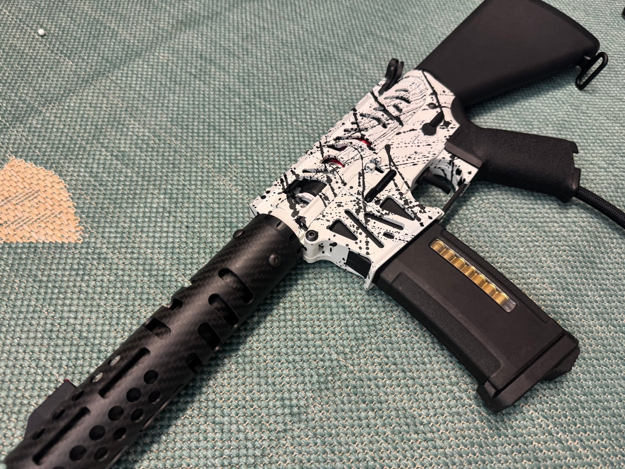 KA Tech MAC Airtac Polarstars F2 AR8 HPA M4 Stuby Type 4 Skeletonized Cerakote Splatter - KA Tech Airsoft - Polarstar F2