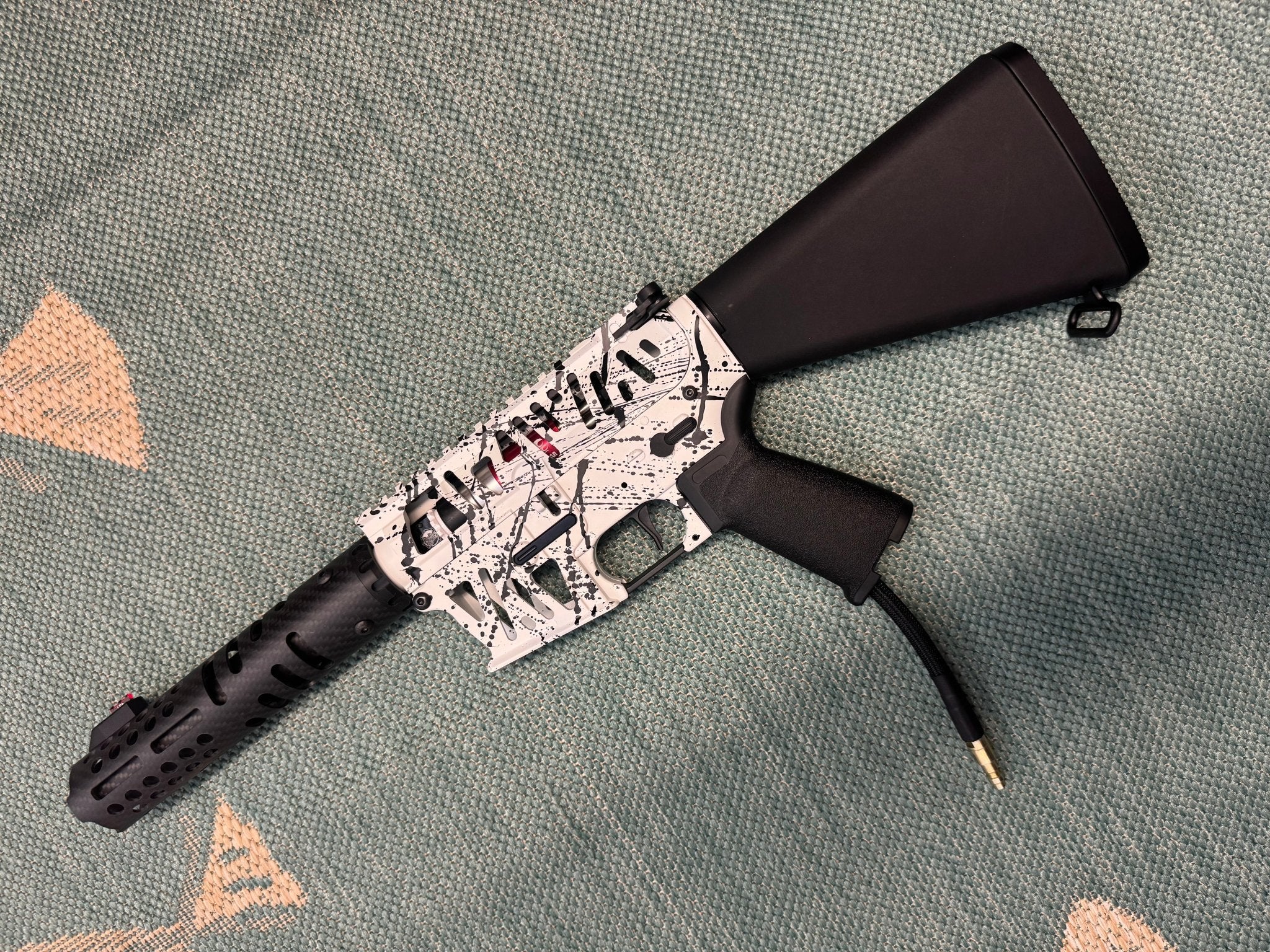 KA Tech MAC Airtac Polarstars F2 AR8 HPA M4 Stuby Type 4 Skeletonized Cerakote Splatter - KA Tech Airsoft - Polarstar F2