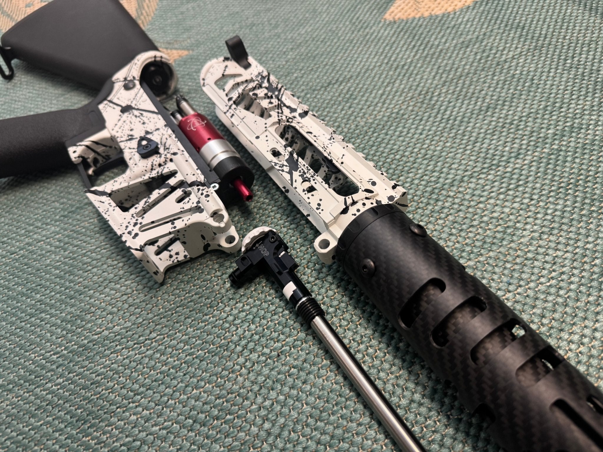KA Tech MAC Airtac Polarstars F2 AR8 HPA M4 Stuby Type 4 Skeletonized Cerakote Splatter - KA Tech Airsoft - Polarstar F2