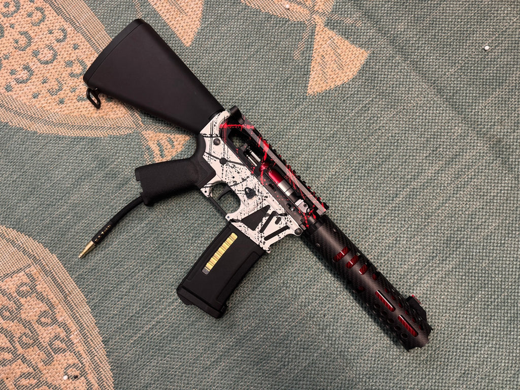 KA Tech MAC Airtac Polarstars F2 AR8 HPA M4 Stuby Type 4 Skeletonized Cerakote Splatter - KA Tech Airsoft - Polarstar F2
