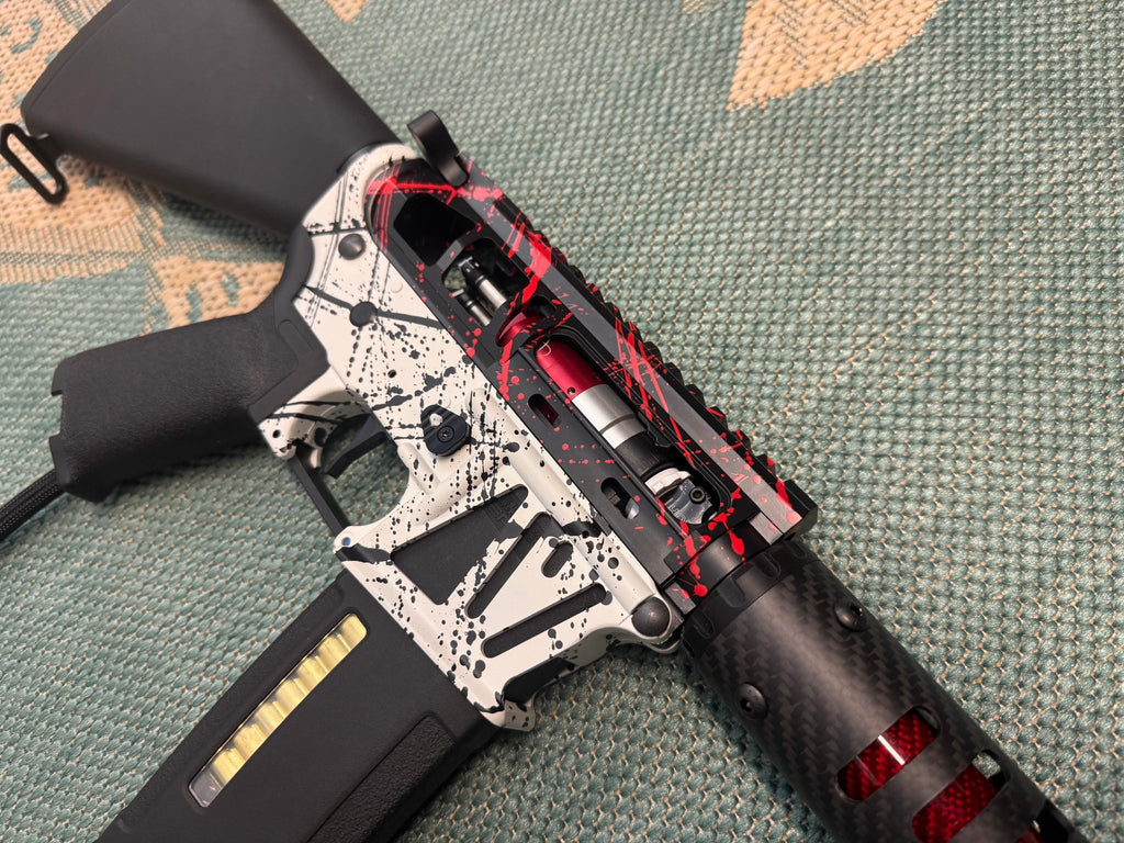 KA Tech MAC Airtac Polarstars F2 AR8 HPA M4 Stuby Type 4 Skeletonized Cerakote Splatter - KA Tech Airsoft - Polarstar F2
