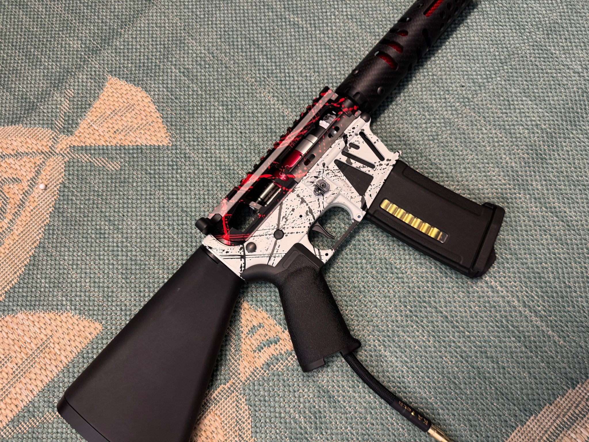 KA Tech MAC Airtac Polarstars F2 AR8 HPA M4 Stuby Type 4 Skeletonized Cerakote Splatter - KA Tech Airsoft - Polarstar F2