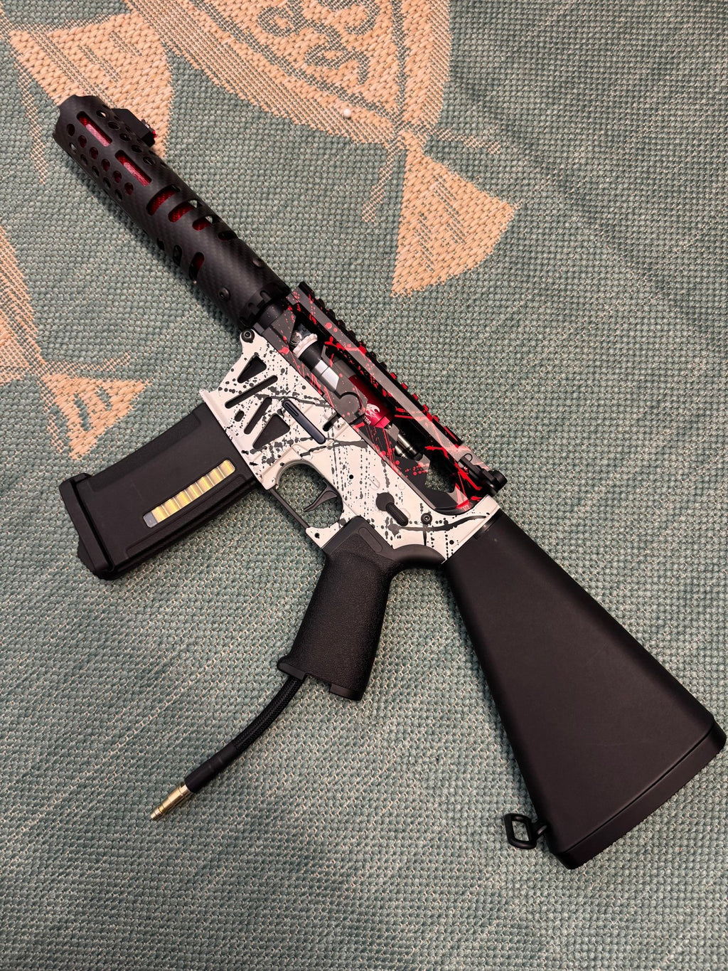 KA Tech MAC Airtac Polarstars F2 AR8 HPA M4 Stuby Type 4 Skeletonized Cerakote Splatter - KA Tech Airsoft - Polarstar F2