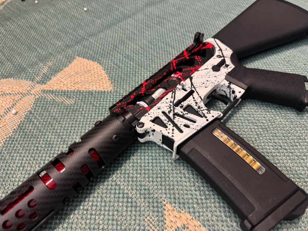 KA Tech MAC Airtac Polarstars F2 AR8 HPA M4 Stuby Type 4 Skeletonized Cerakote Splatter - KA Tech Airsoft - Polarstar F2