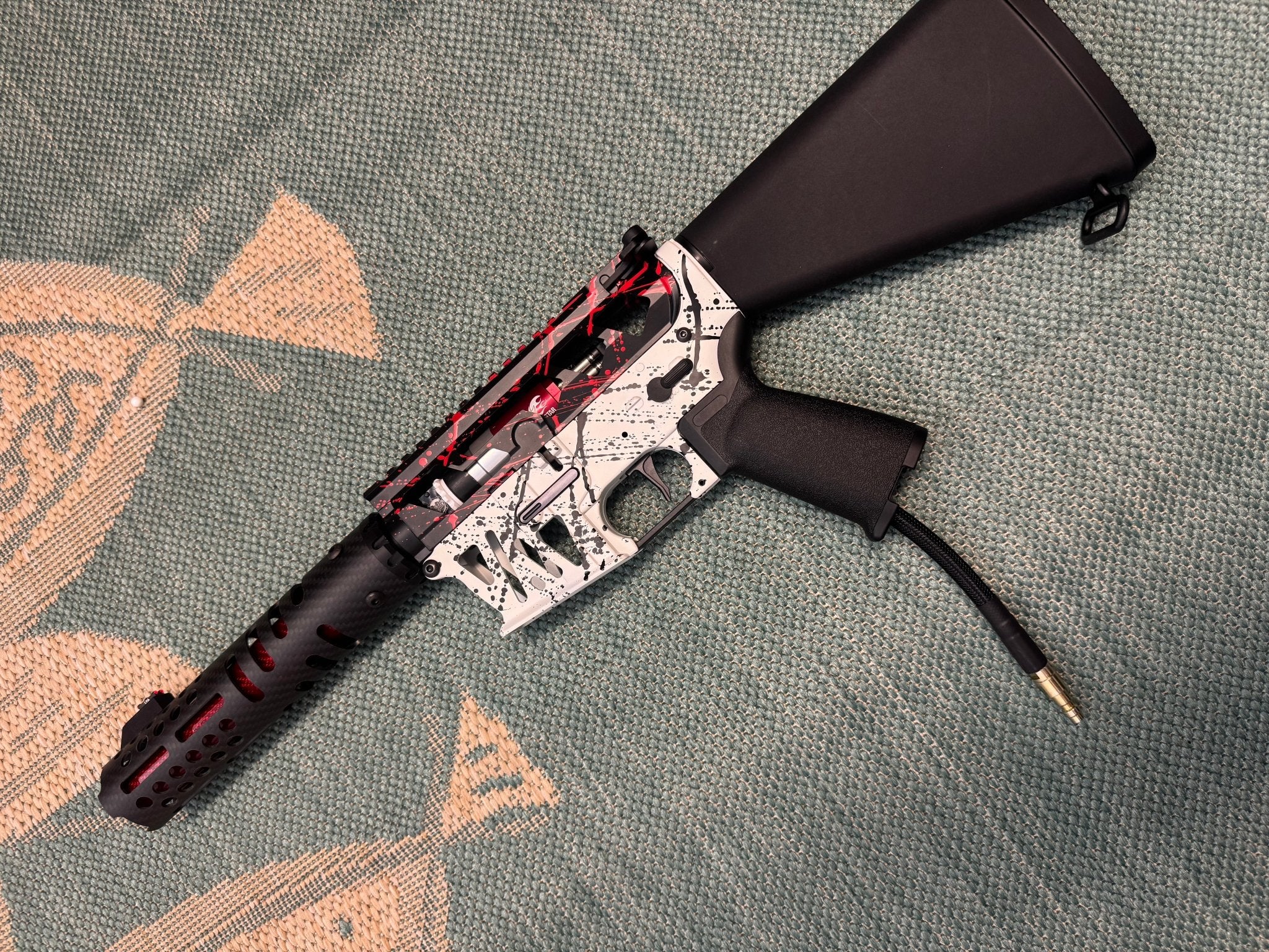 KA Tech MAC Airtac Polarstars F2 AR8 HPA M4 Stuby Type 4 Skeletonized Cerakote Splatter - KA Tech Airsoft - Polarstar F2