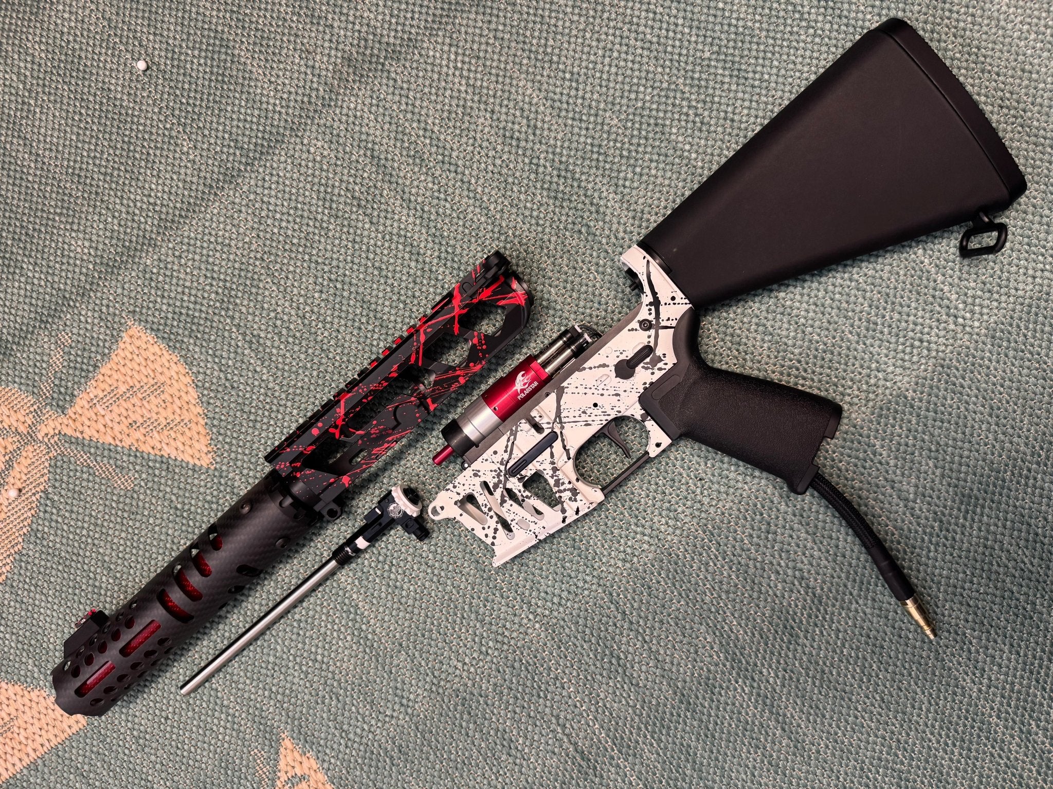 KA Tech MAC Airtac Polarstars F2 AR8 HPA M4 Stuby Type 4 Skeletonized Cerakote Splatter - KA Tech Airsoft - Polarstar F2