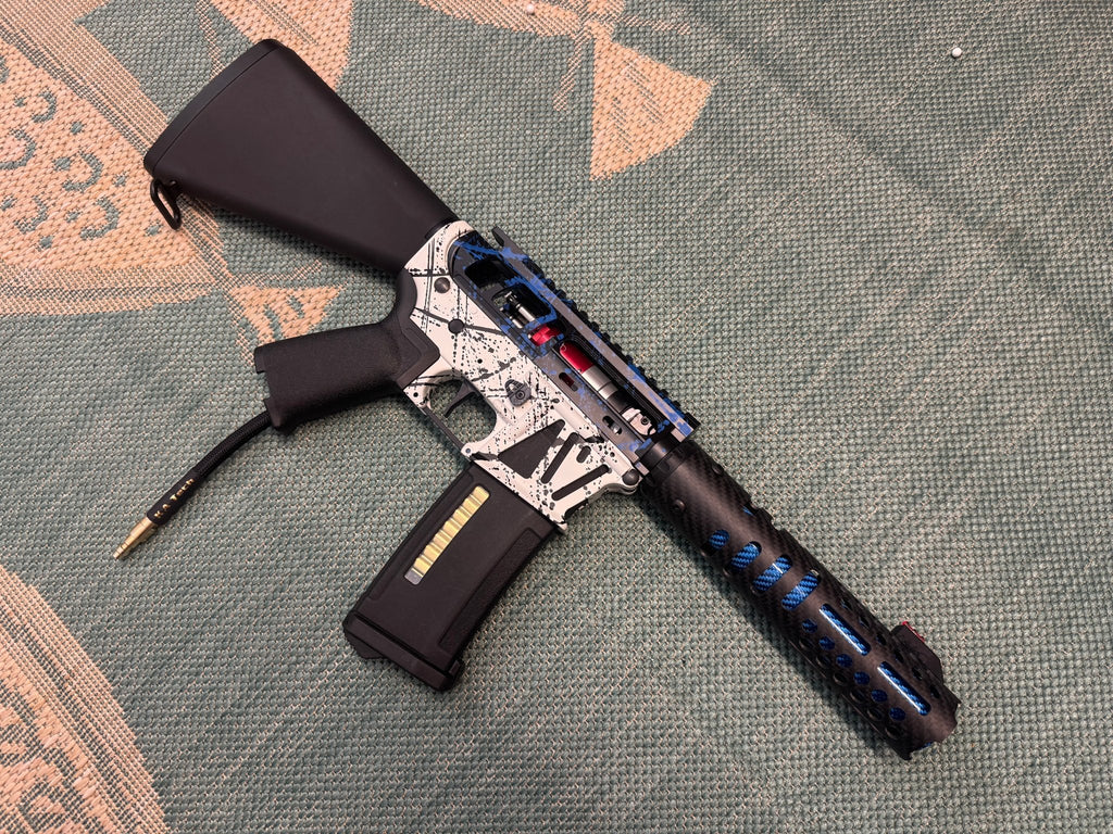KA Tech MAC Airtac Polarstars F2 AR8 HPA M4 Stuby Type 4 Skeletonized Cerakote Splatter - KA Tech Airsoft - Polarstar F2