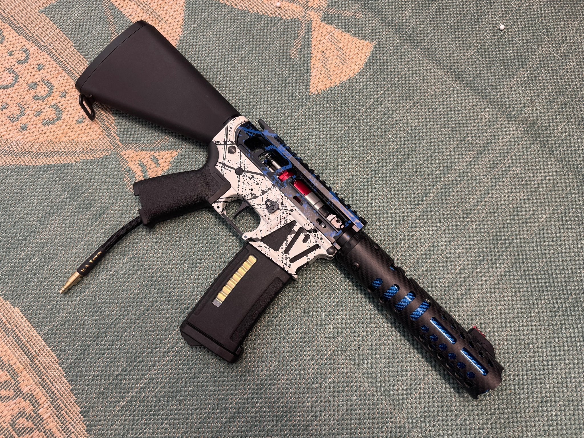 KA Tech MAC Airtac Polarstars F2 AR8 HPA M4 Stuby Type 4 Skeletonized Cerakote Splatter - KA Tech Airsoft - Polarstar F2