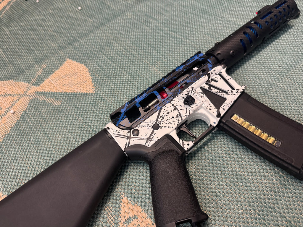 KA Tech MAC Airtac Polarstars F2 AR8 HPA M4 Stuby Type 4 Skeletonized Cerakote Splatter - KA Tech Airsoft - Polarstar F2