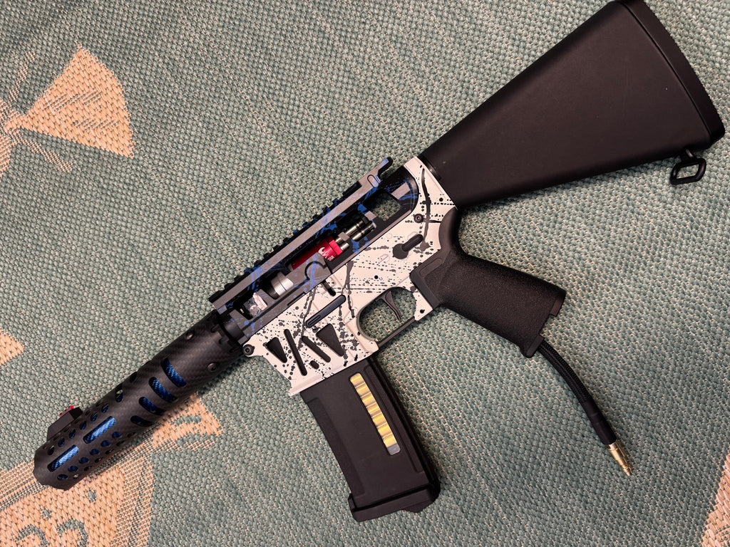 KA Tech MAC Airtac Polarstars F2 AR8 HPA M4 Stuby Type 4 Skeletonized Cerakote Splatter - KA Tech Airsoft - Polarstar F2