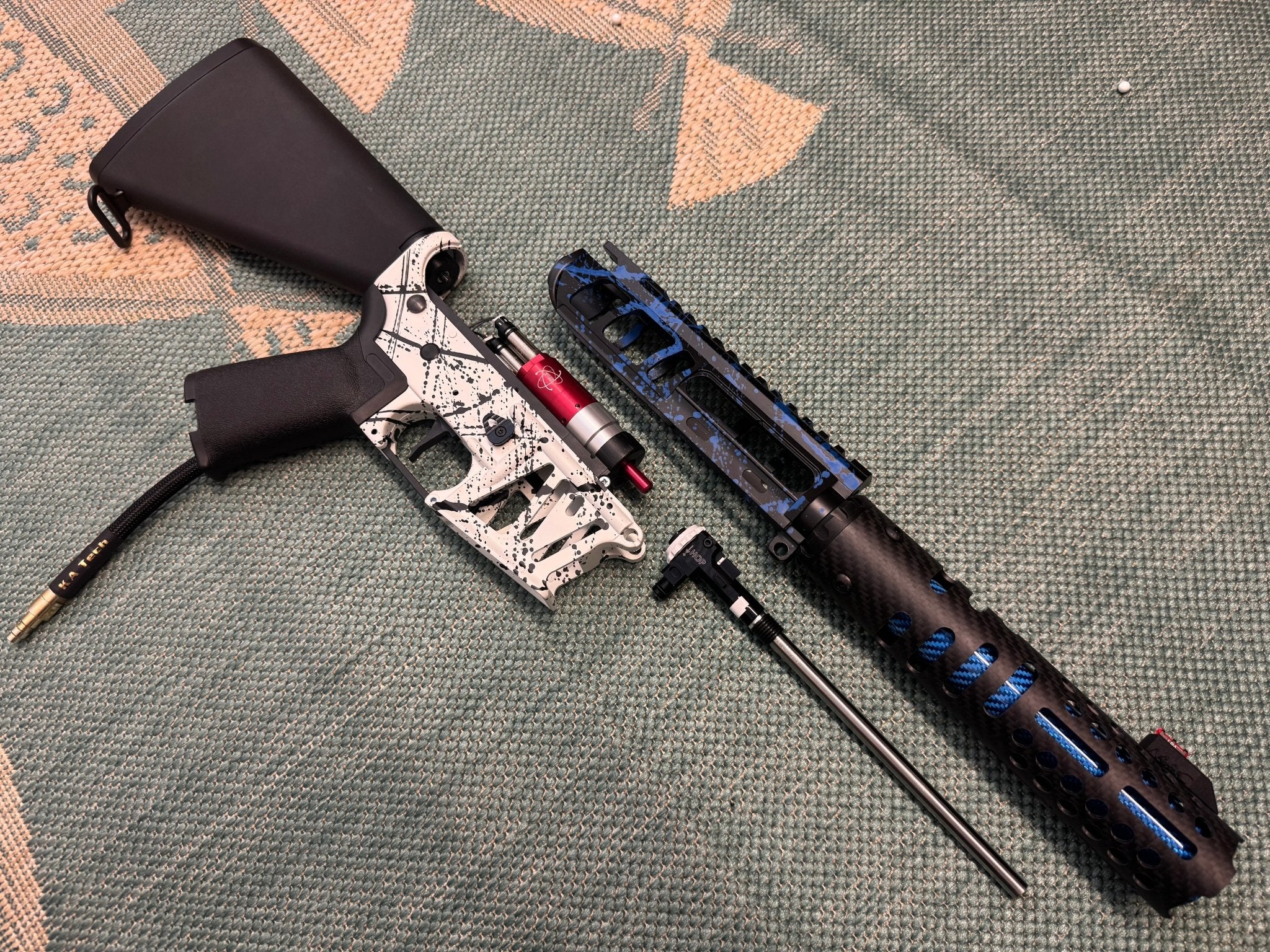 KA Tech MAC Airtac Polarstars F2 AR8 HPA M4 Stuby Type 4 Skeletonized Cerakote Splatter - KA Tech Airsoft - Polarstar F2