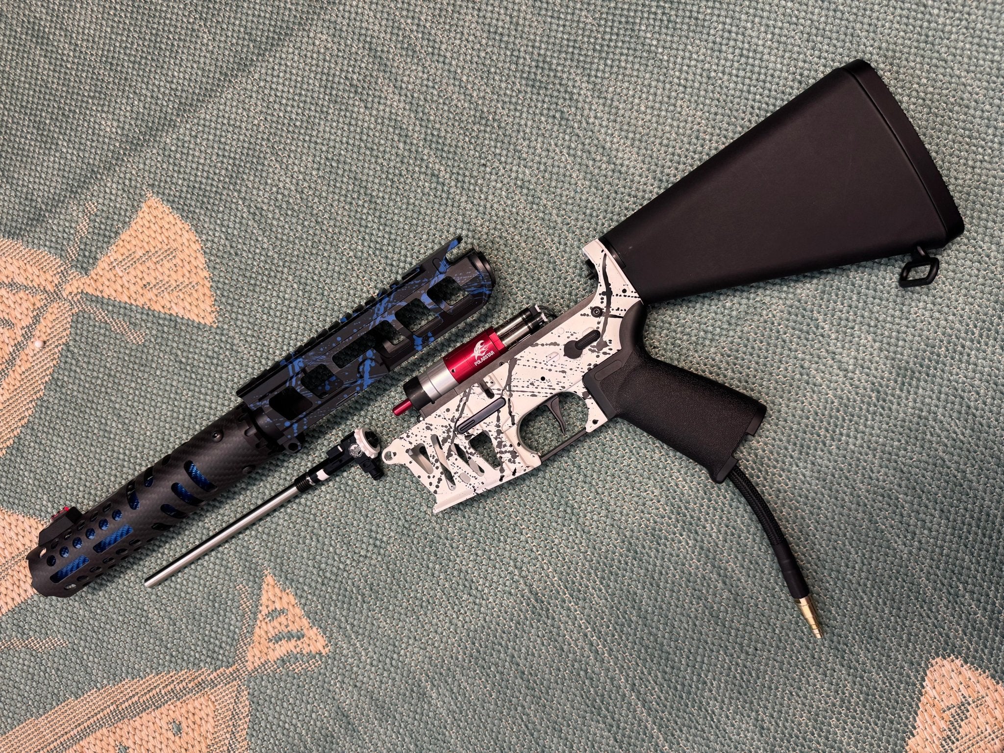 KA Tech MAC Airtac Polarstars F2 AR8 HPA M4 Stuby Type 4 Skeletonized Cerakote Splatter - KA Tech Airsoft - Polarstar F2