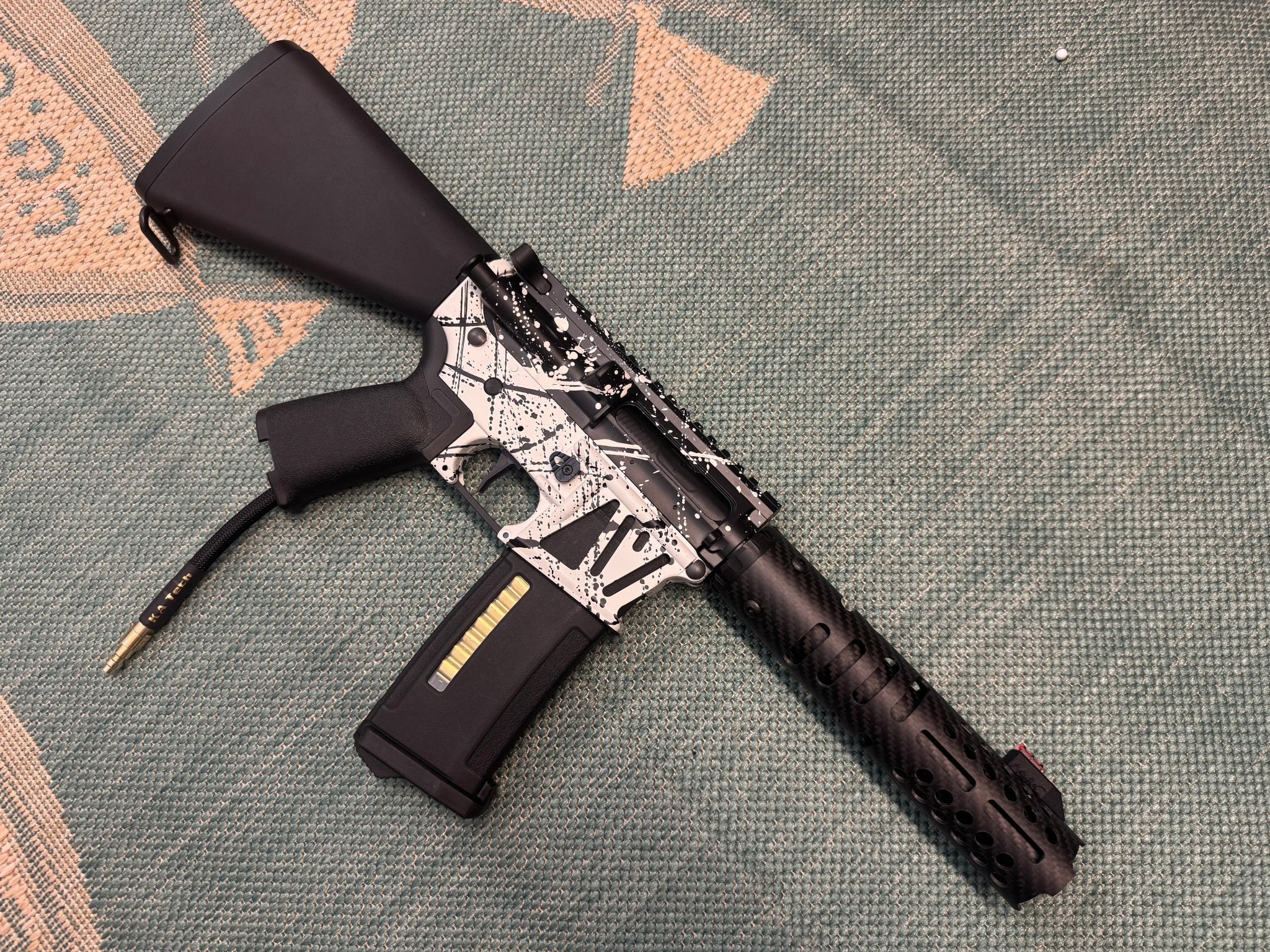 KA Tech MAC Airtac Polarstars F2 AR8 HPA M4 Stuby Type 4 Skeletonized Cerakote Splatter - KA Tech Airsoft - Polarstar F2