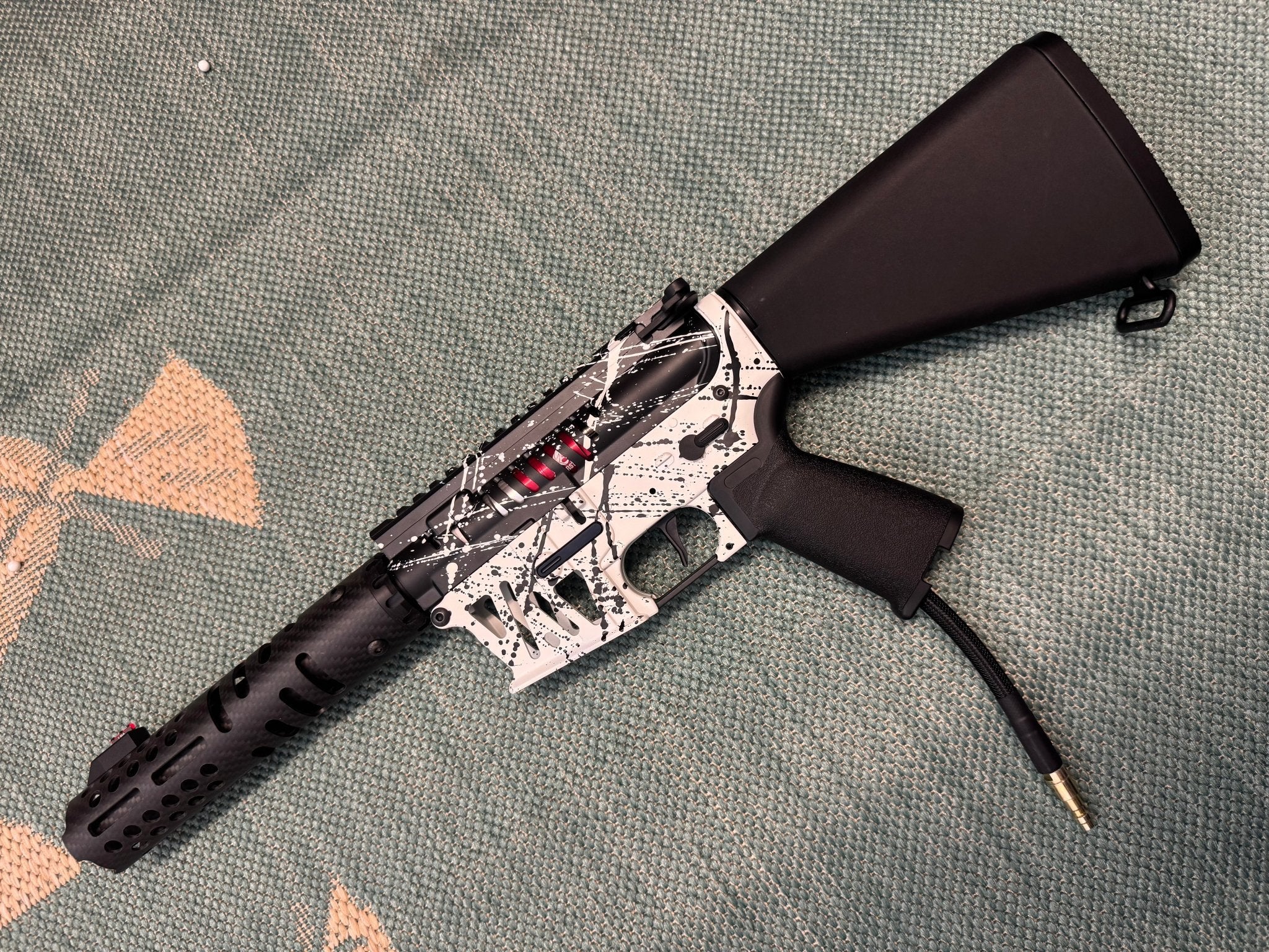 KA Tech MAC Airtac Polarstars F2 AR8 HPA M4 Stuby Type 4 Skeletonized Cerakote Splatter - KA Tech Airsoft - Polarstar F2