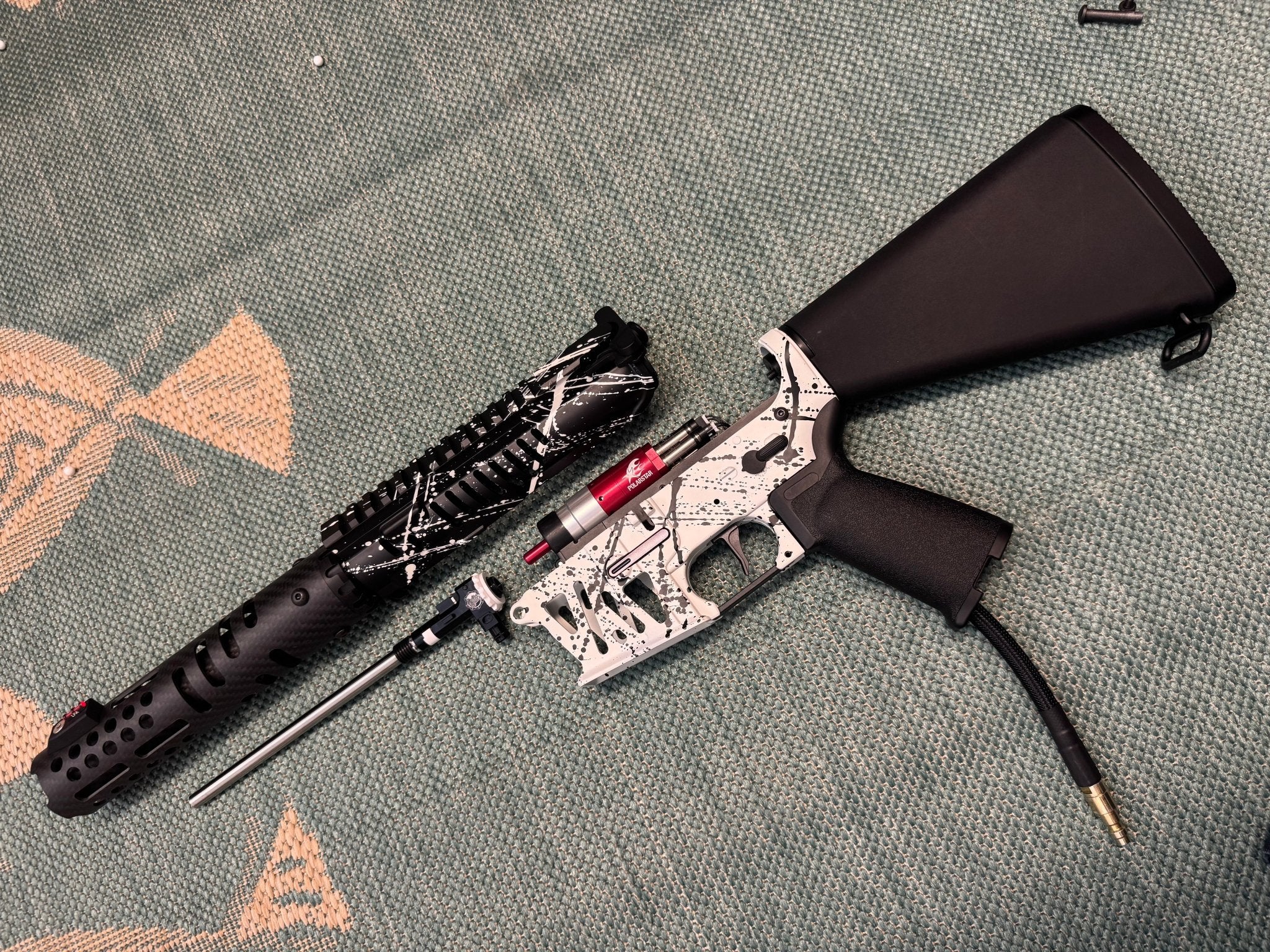 KA Tech MAC Airtac Polarstars F2 AR8 HPA M4 Stuby Type 4 Skeletonized Cerakote Splatter - KA Tech Airsoft - Polarstar F2