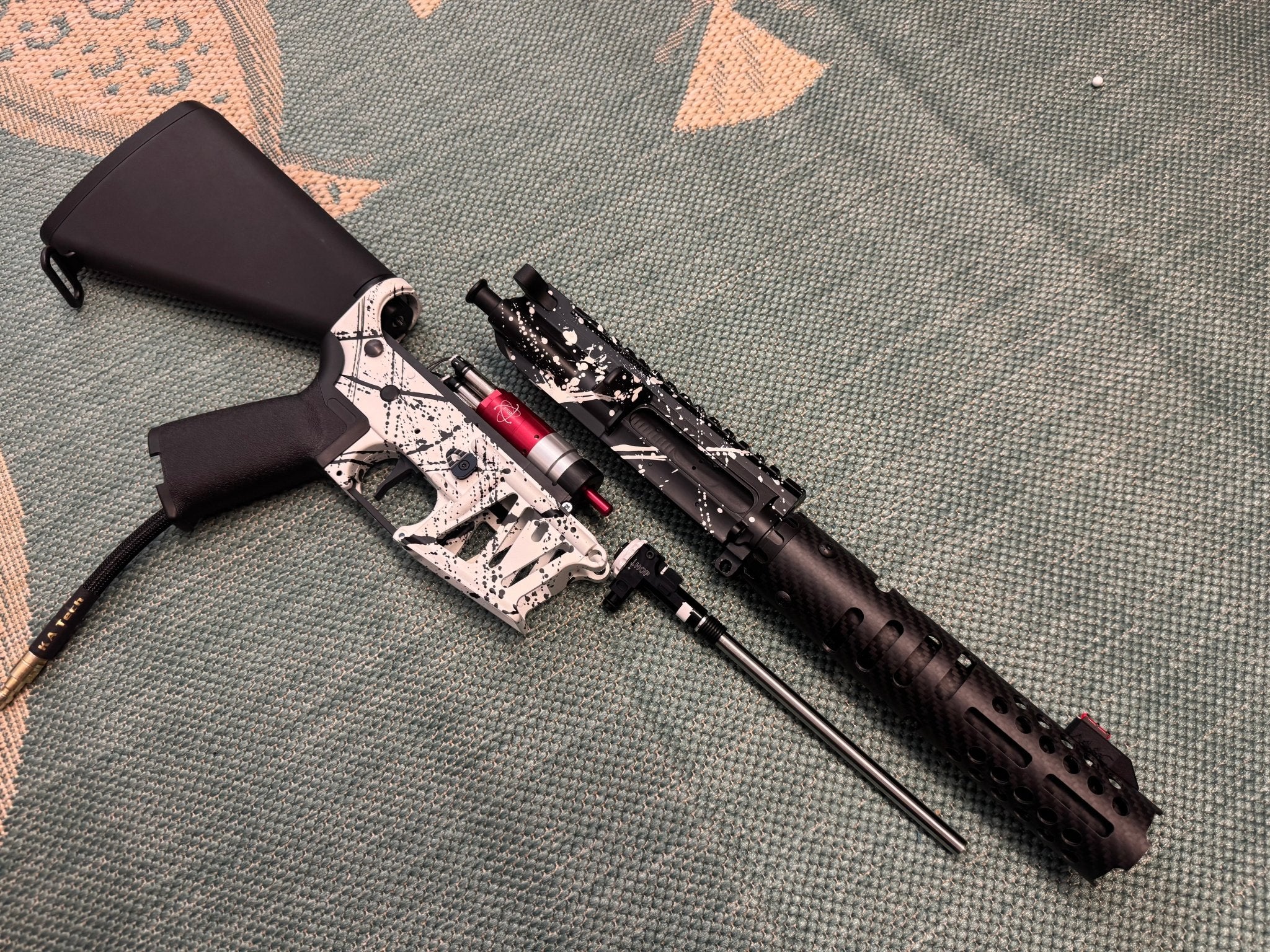 KA Tech MAC Airtac Polarstars F2 AR8 HPA M4 Stuby Type 4 Skeletonized Cerakote Splatter - KA Tech Airsoft - Polarstar F2