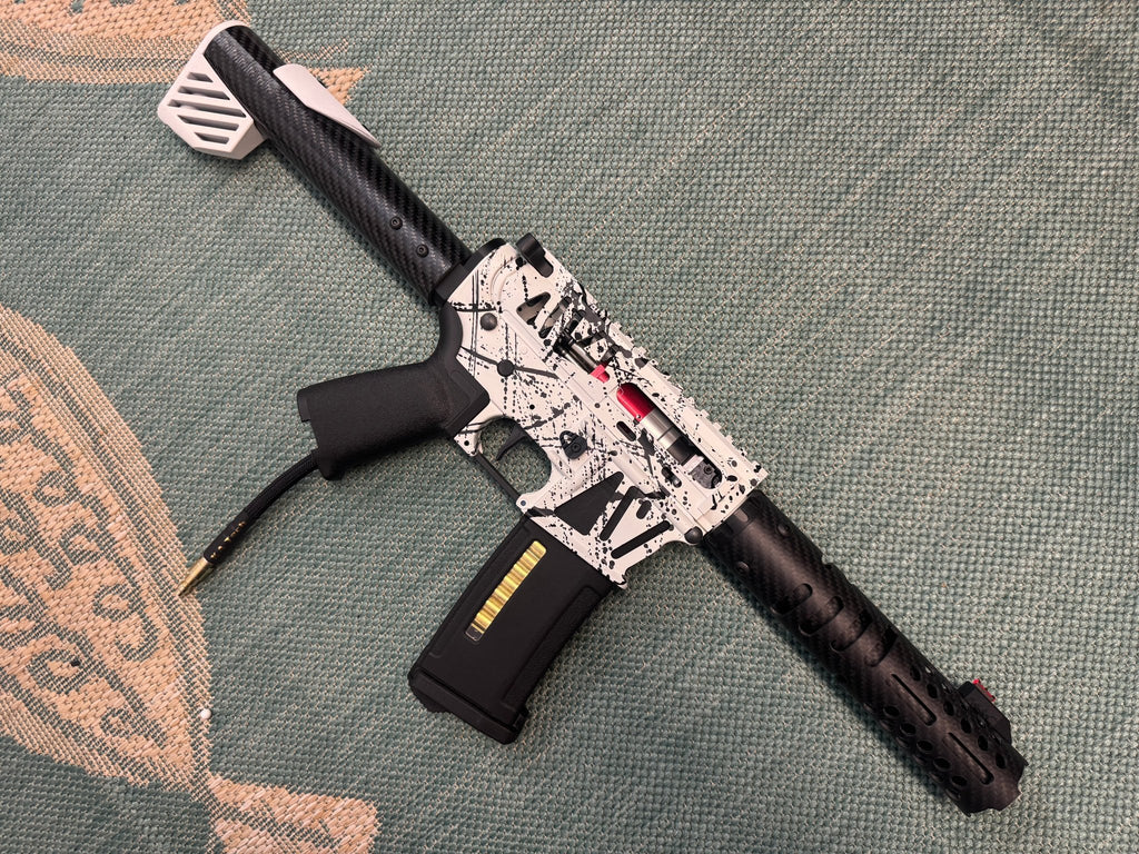 KA Tech MAC Polarstars F2 AR8 HPA M4 Carbon Type 4 Skeletonized Cerakote Splatter - KA Tech Airsoft - Polarstar F2