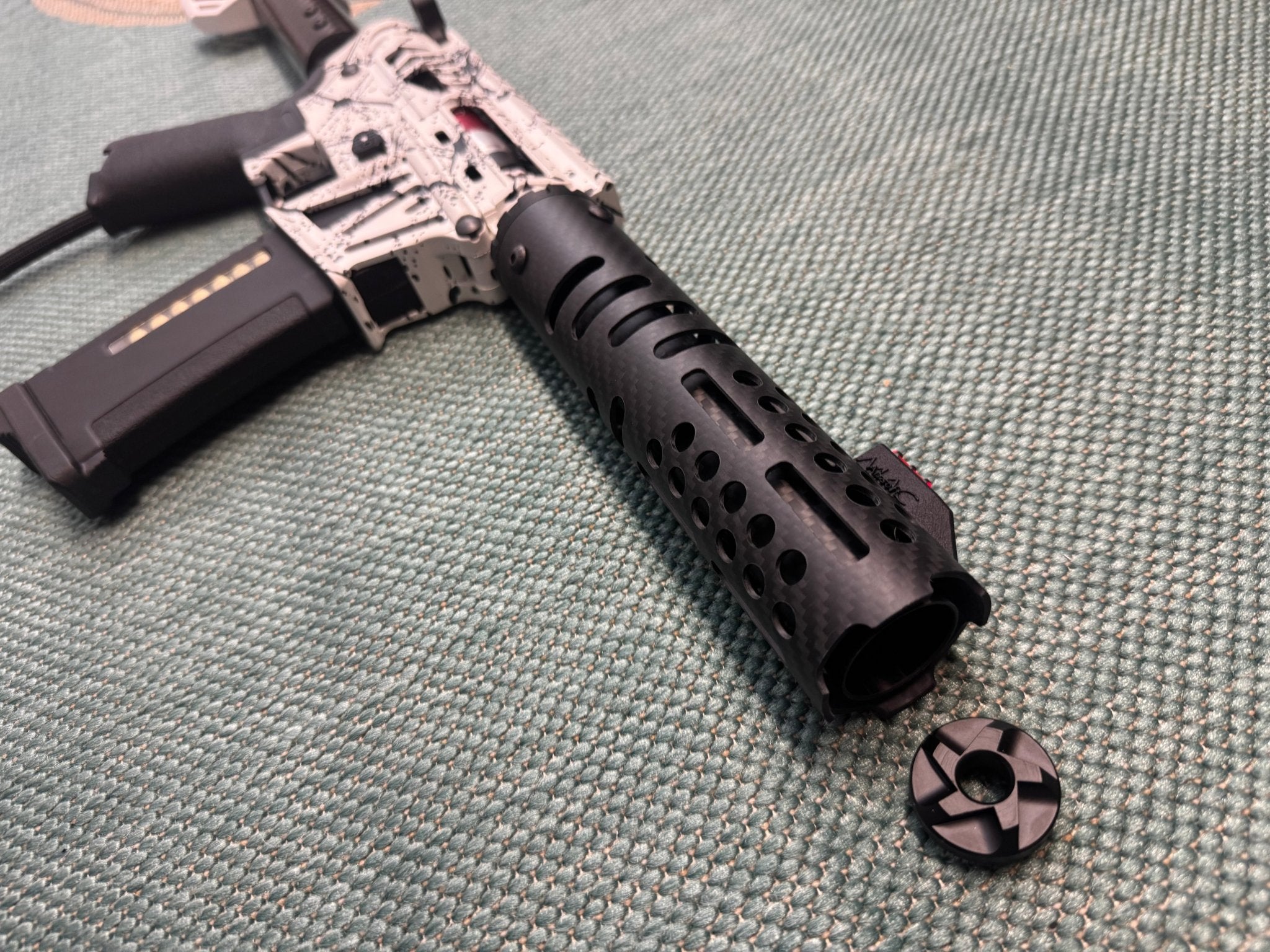 KA Tech MAC Polarstars F2 AR8 HPA M4 Carbon Type 4 Skeletonized Cerakote Splatter - KA Tech Airsoft - Polarstar F2